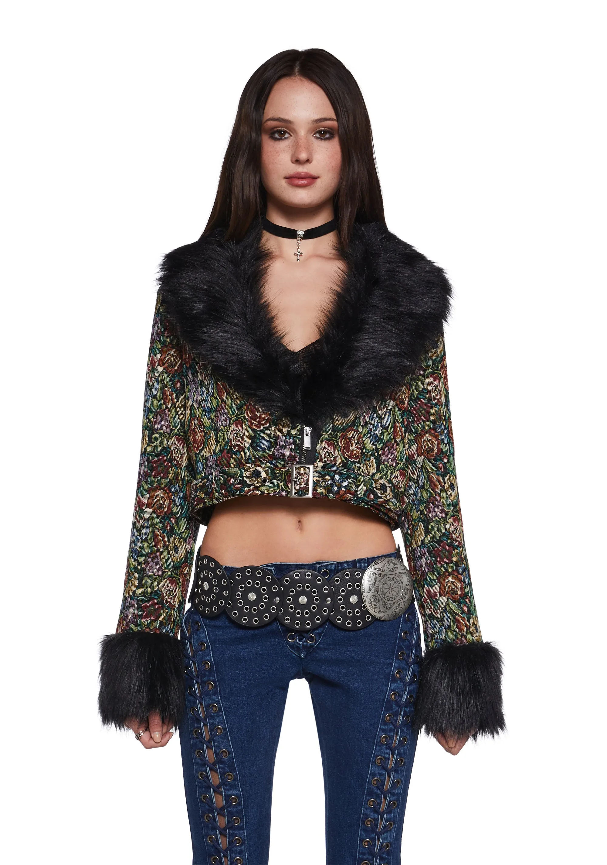 Boheme Garden Moto Jacket sold by Dolls Kill