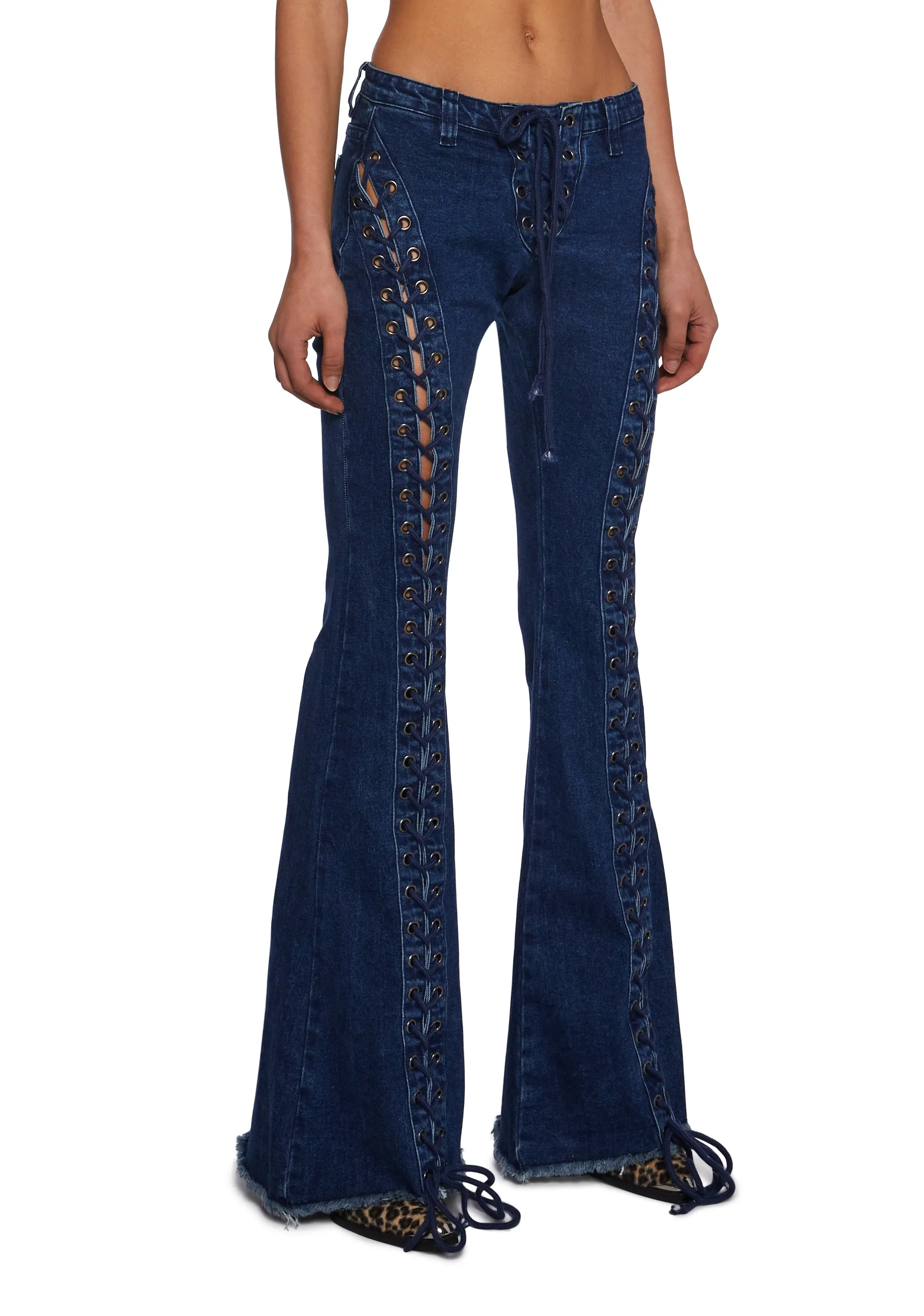 Wild Wanderer Flare Jeans - Blue sold by Dolls Kill product image thumbnail 3