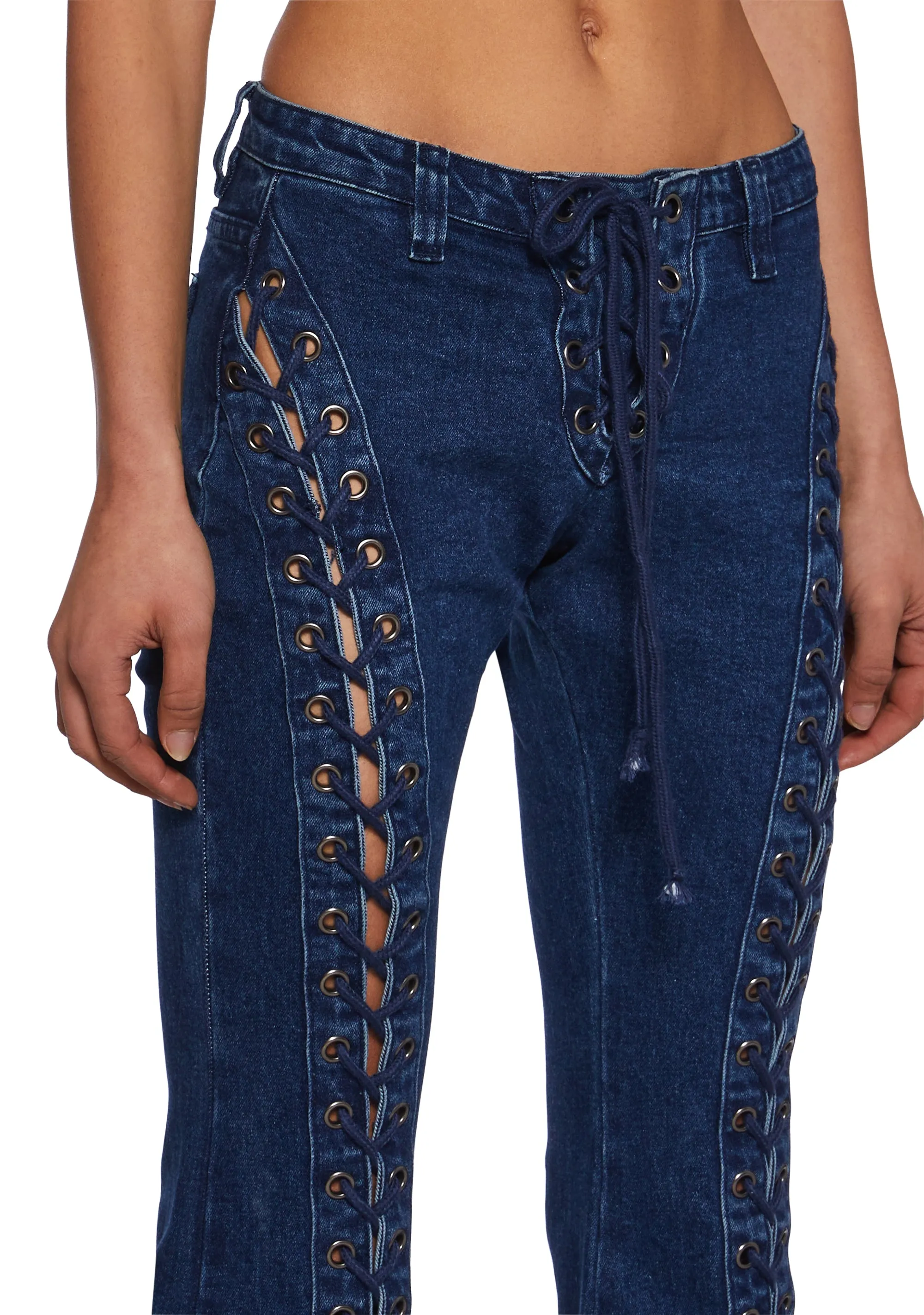 Wild Wanderer Flare Jeans - Blue sold by Dolls Kill product image thumbnail 5