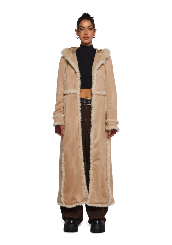 Campus Chill Faux Suede Coat sold by Dolls Kill