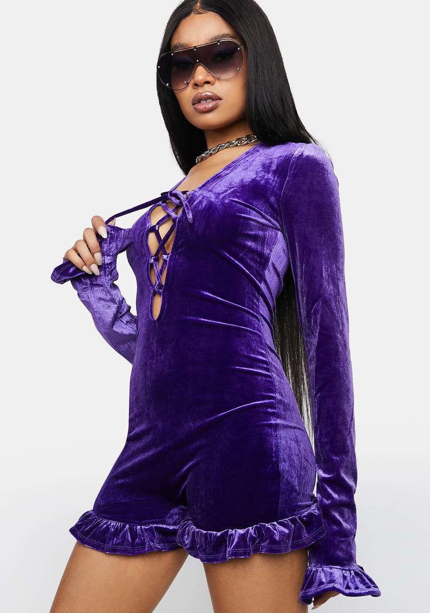 Better Trends Velvet Romper sold by Dolls Kill product image thumbnail 2