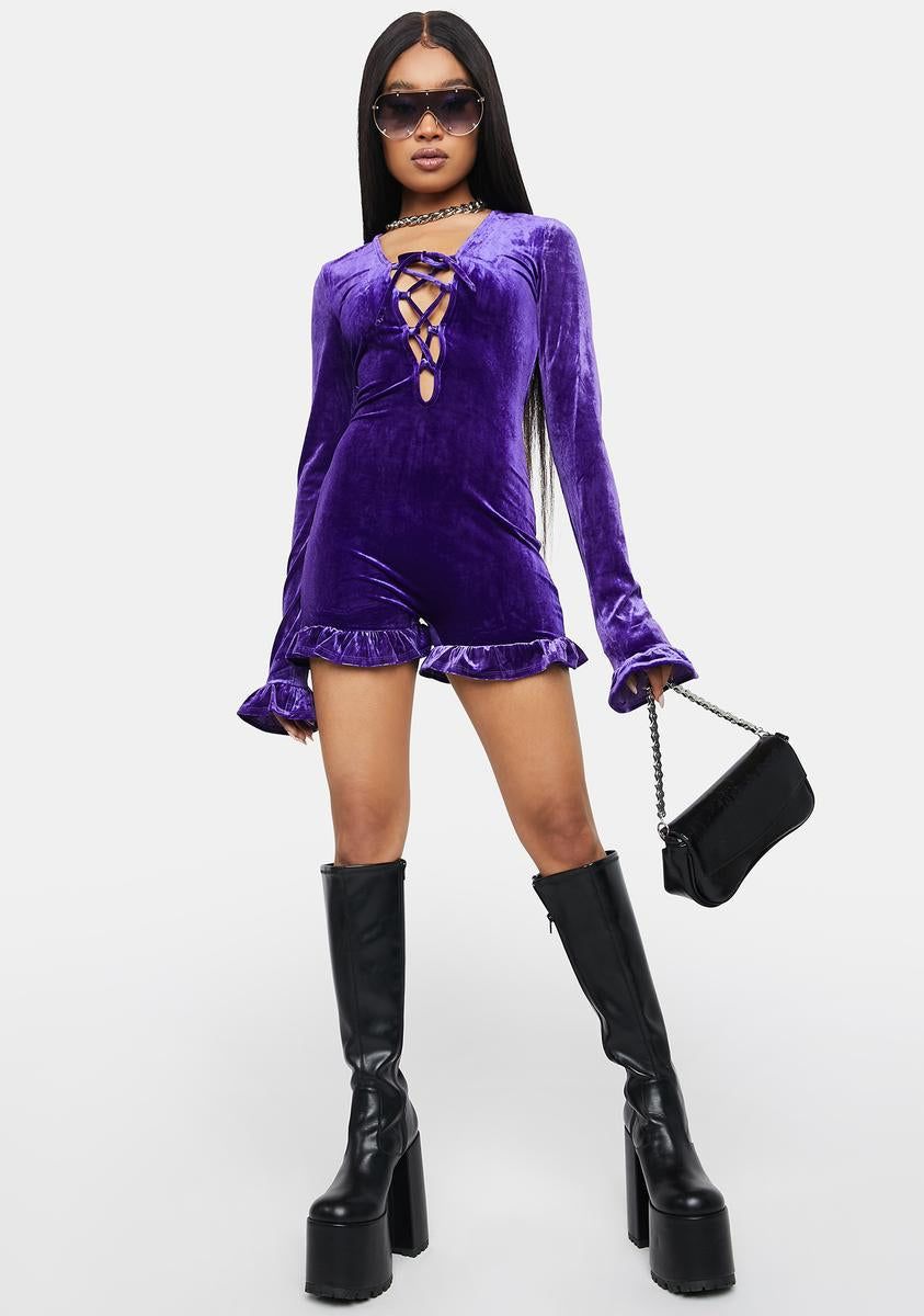 Better Trends Velvet Romper sold by Dolls Kill product image thumbnail 3
