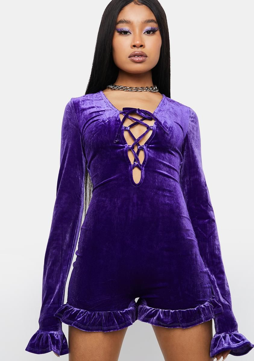 Better Trends Velvet Romper sold by Dolls Kill