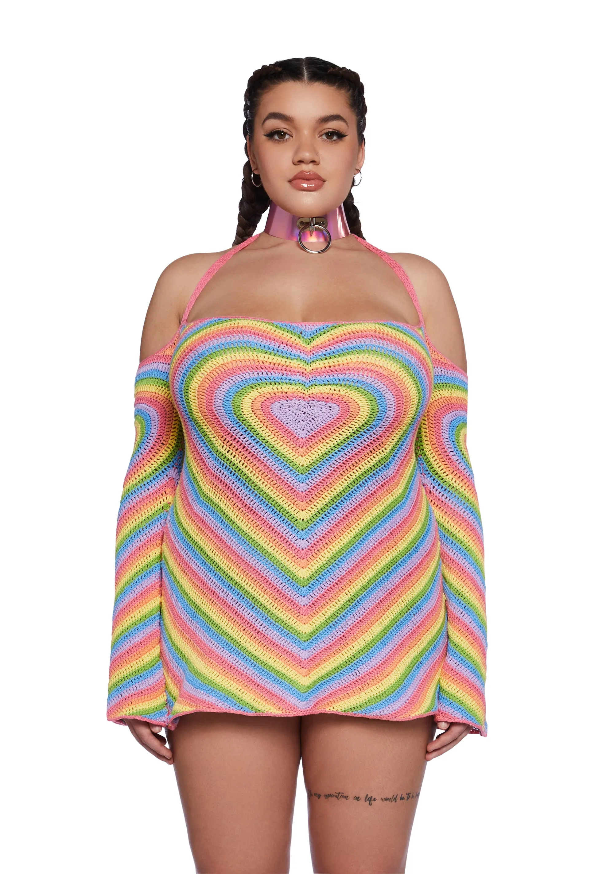 Plus Dancing In Colors Mini Dress sold by Dolls Kill