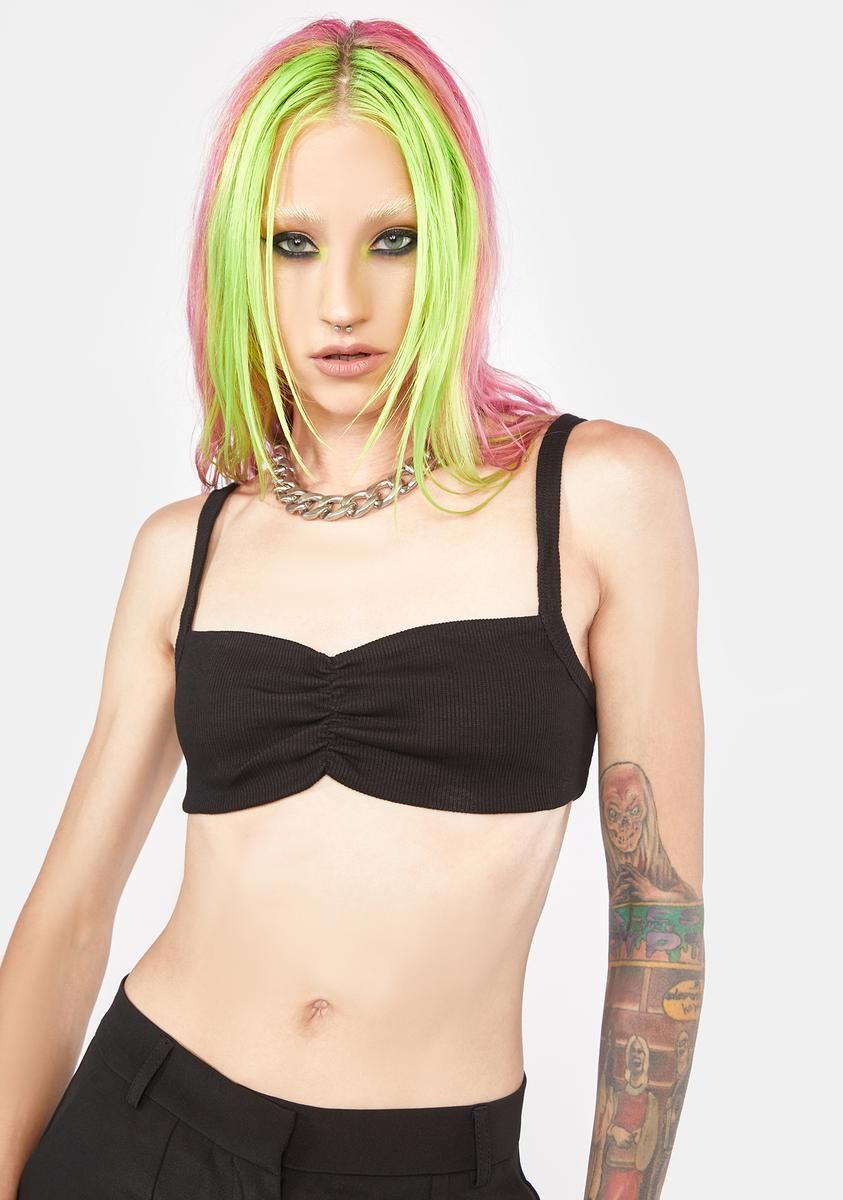 Wait A Minute Ruched Bra Top sold by Dolls Kill
