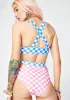 Check High Waist Cut-Out Bikini Bottoms sold by Dolls Kill