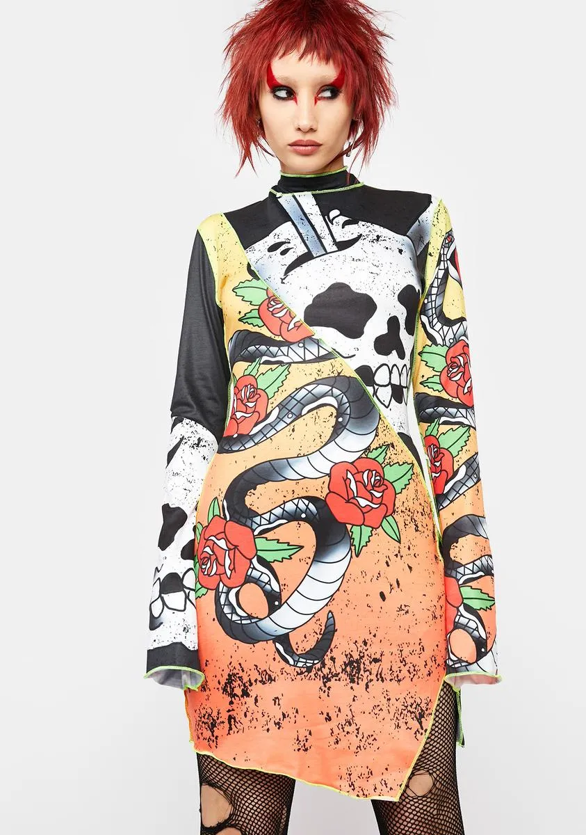 Morose Moves Spliced Mini Dress sold by Dolls Kill