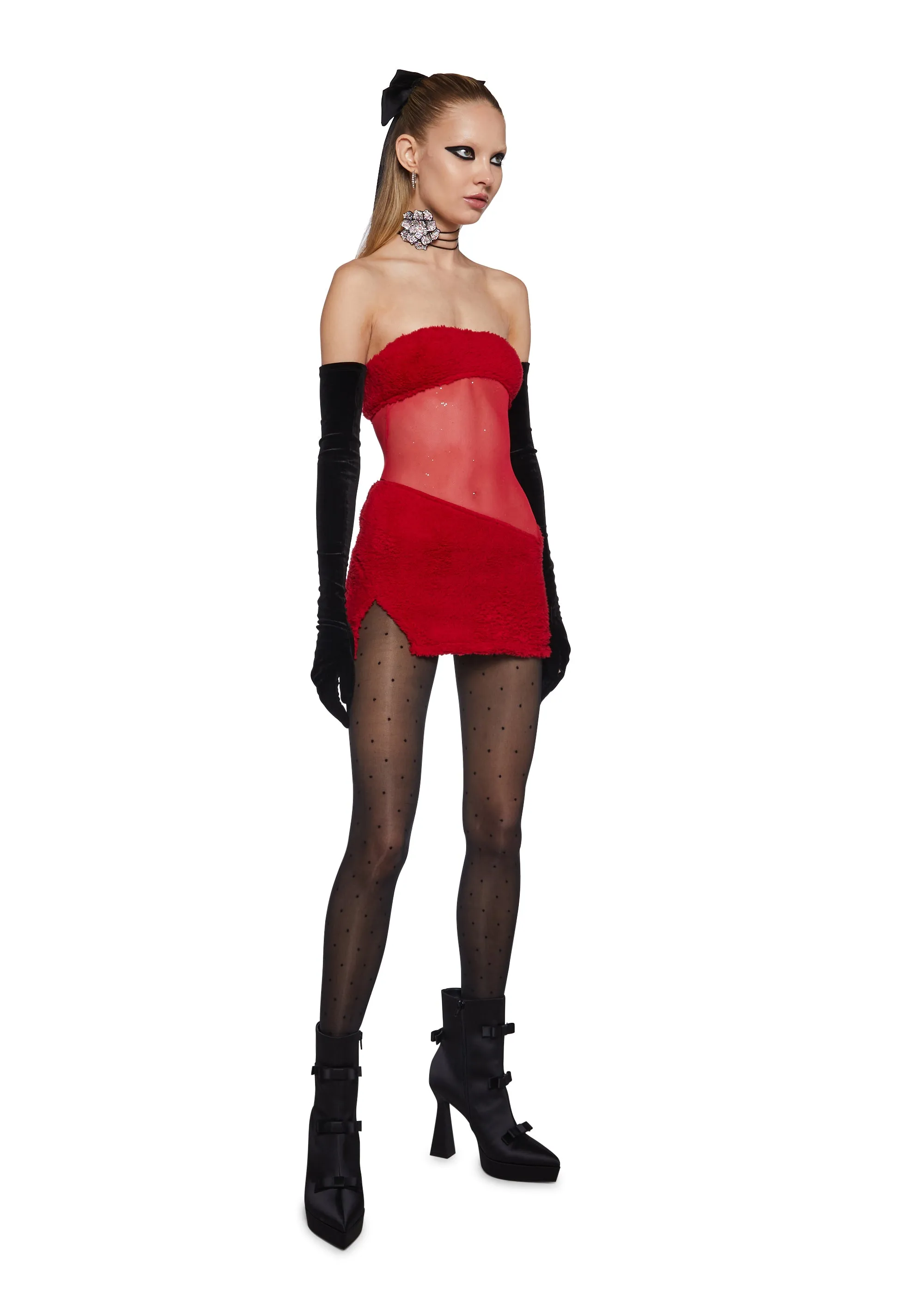 Call My Bluff Mini Dress - Red sold by Dolls Kill product image thumbnail 2