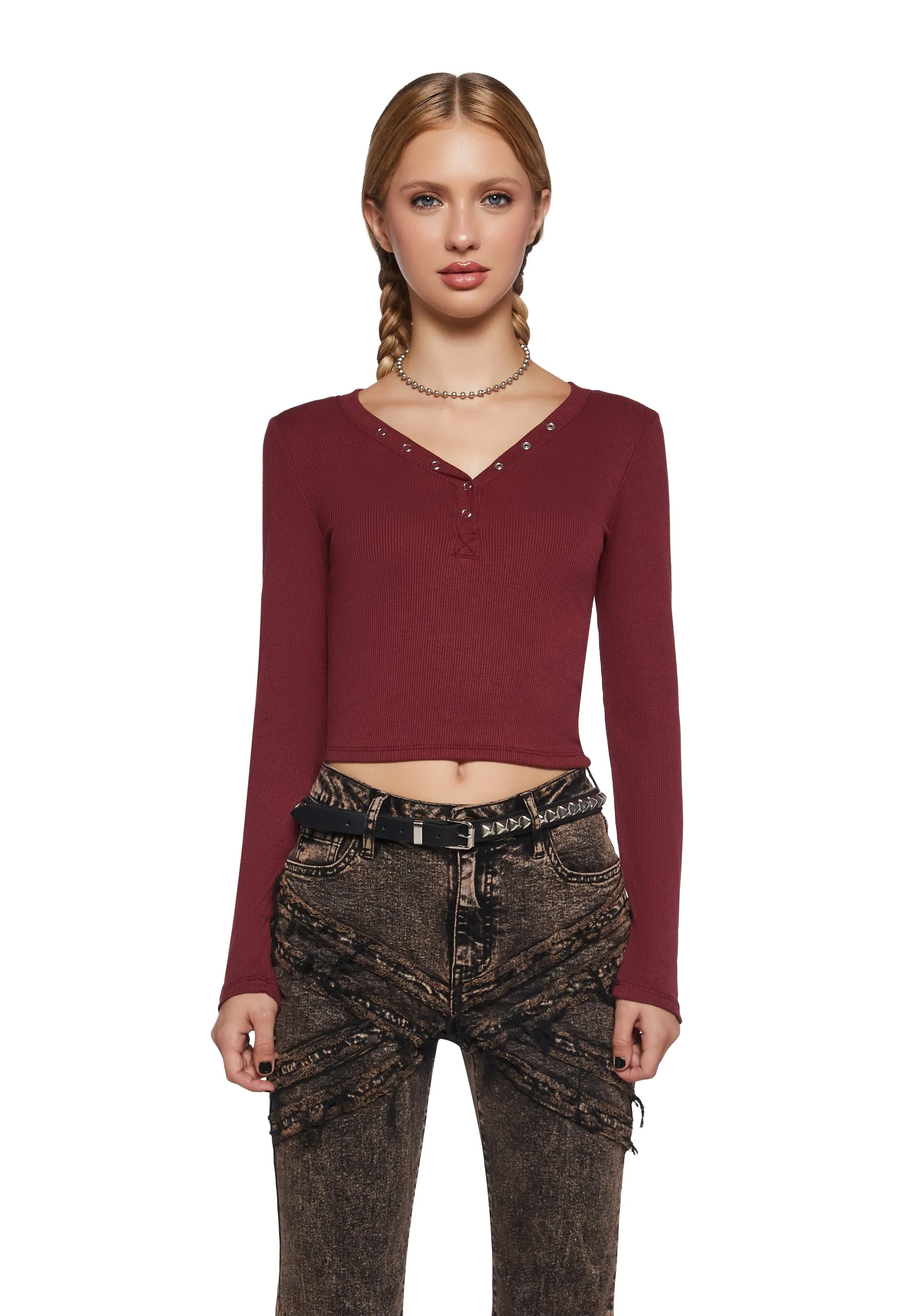 Understated Days Long Sleeve Tee - Red sold by Dolls Kill