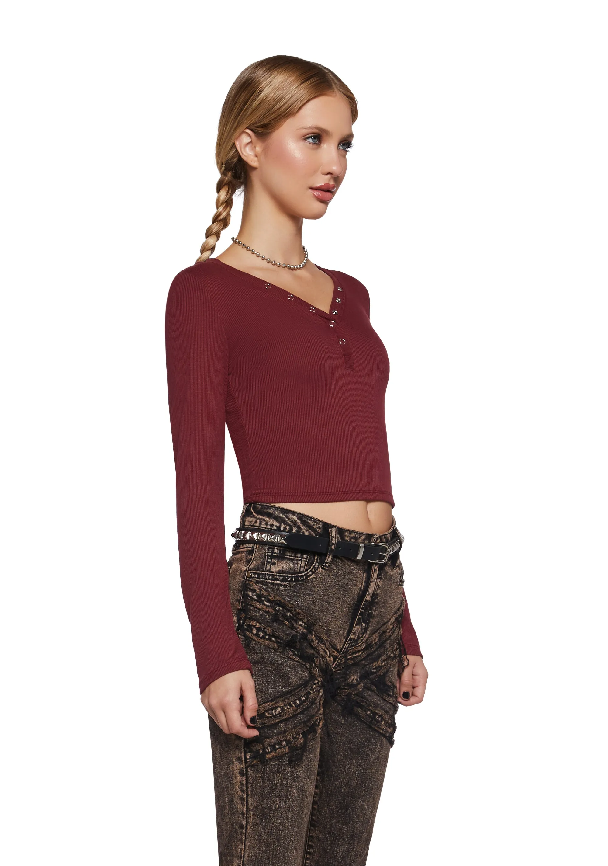 Understated Days Long Sleeve Tee - Red sold by Dolls Kill product image thumbnail 3