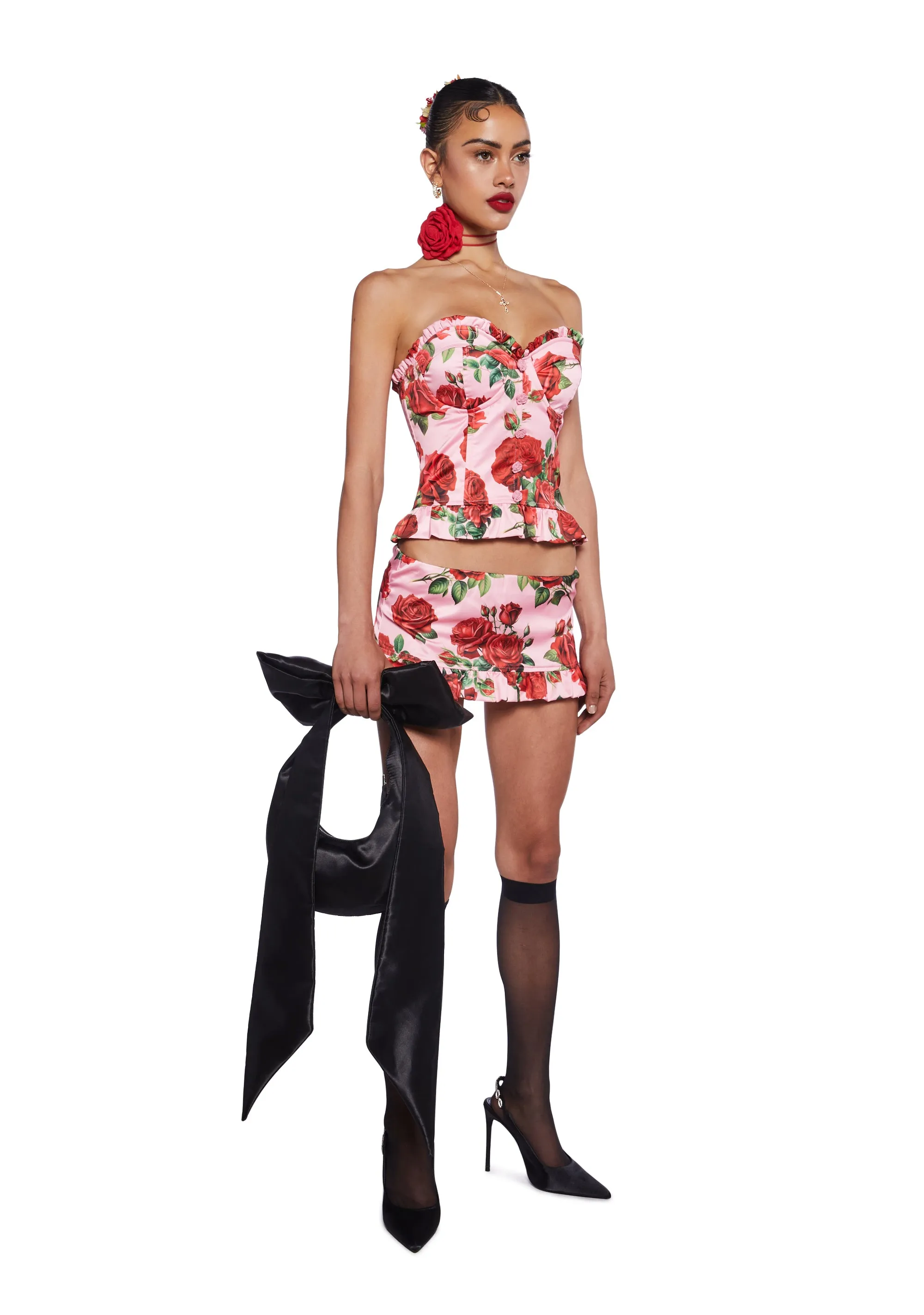 La Bella Vita Corset Top - Pink sold by Dolls Kill product image thumbnail 2