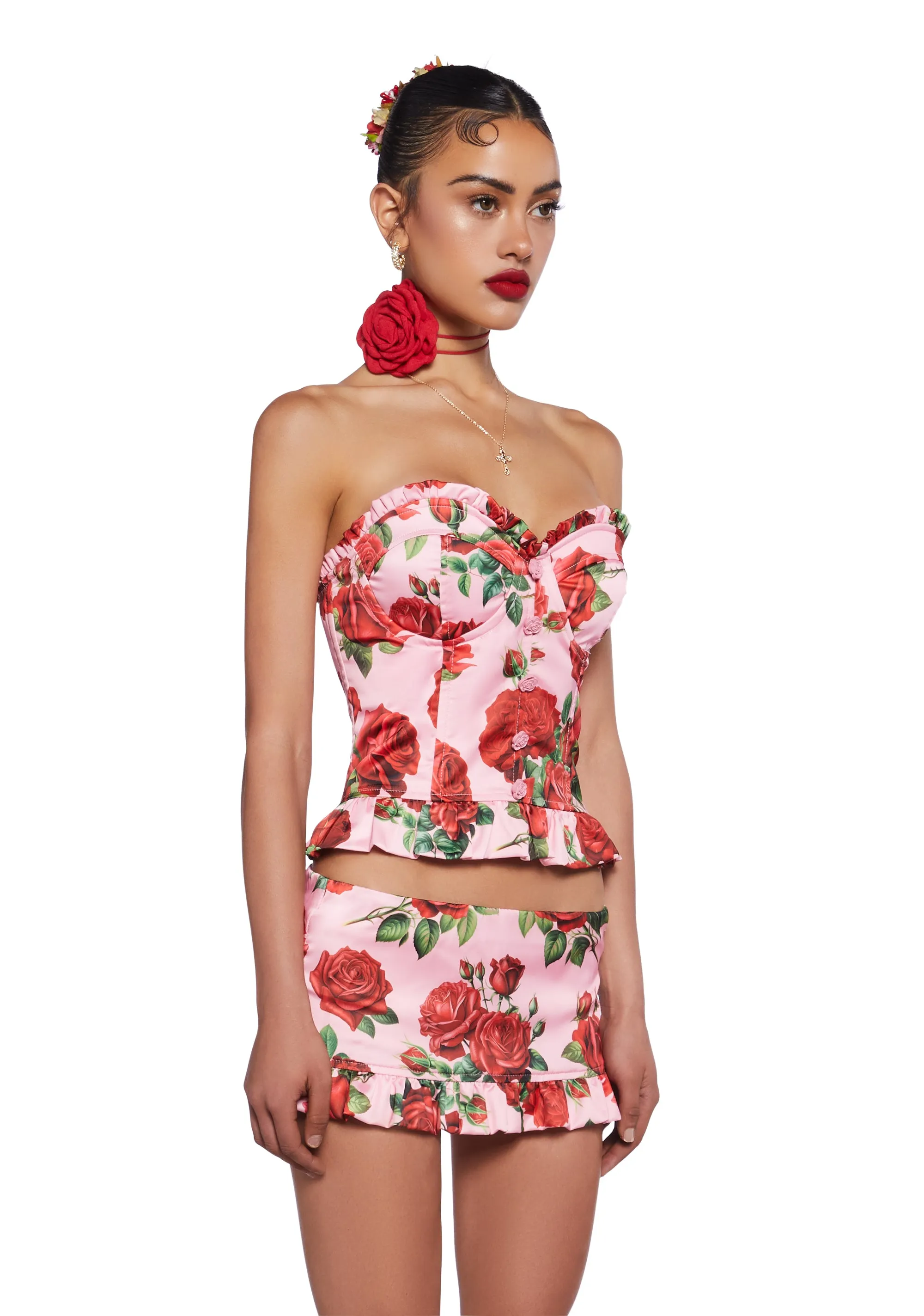 La Bella Vita Corset Top - Pink sold by Dolls Kill product image thumbnail 3