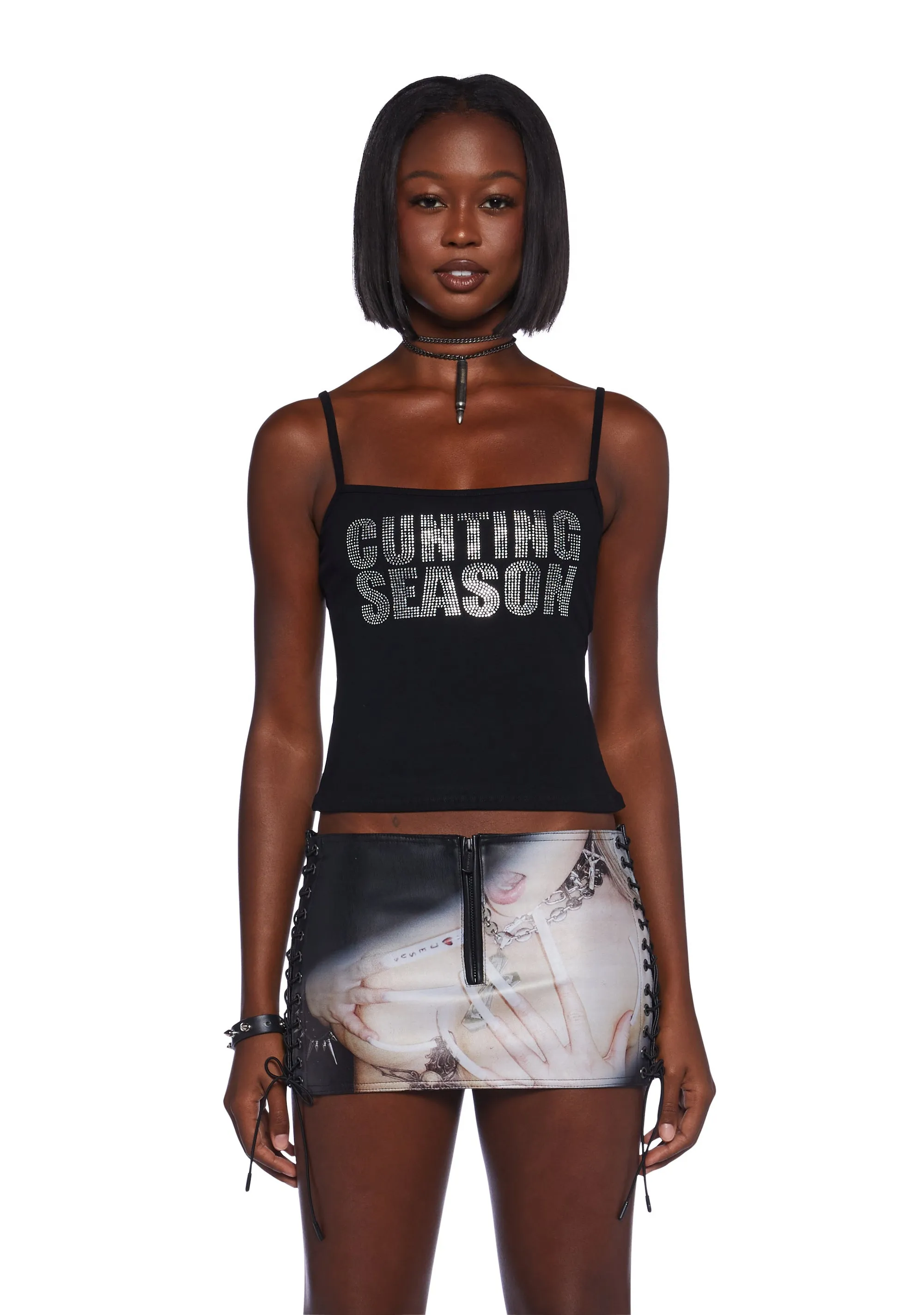 Rhinestone Tank Top sold by Dolls Kill