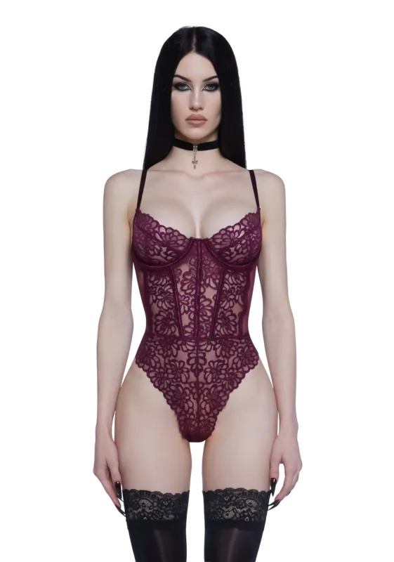 No More Secrets Lace Teddy sold by Dolls Kill