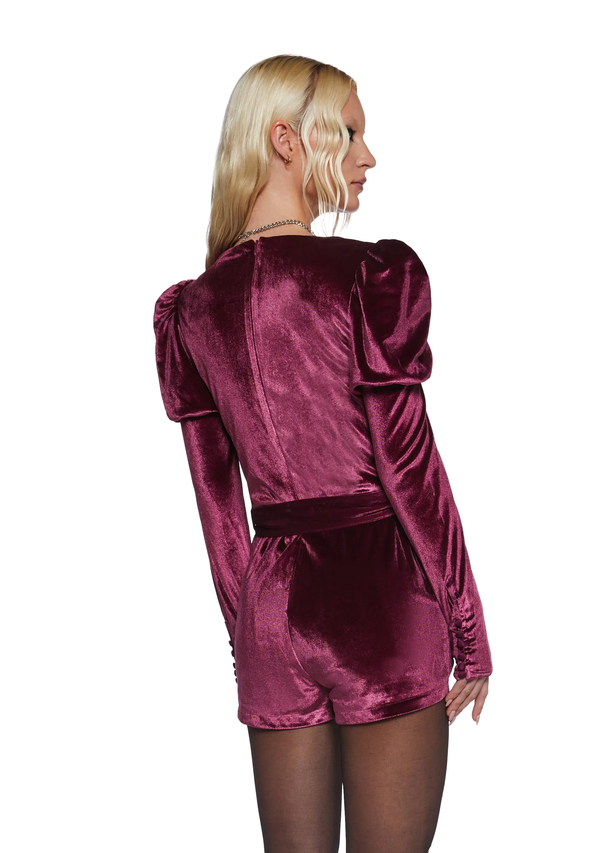 Chic Manners Velvet Romper - Pink sold by Dolls Kill product image thumbnail 5