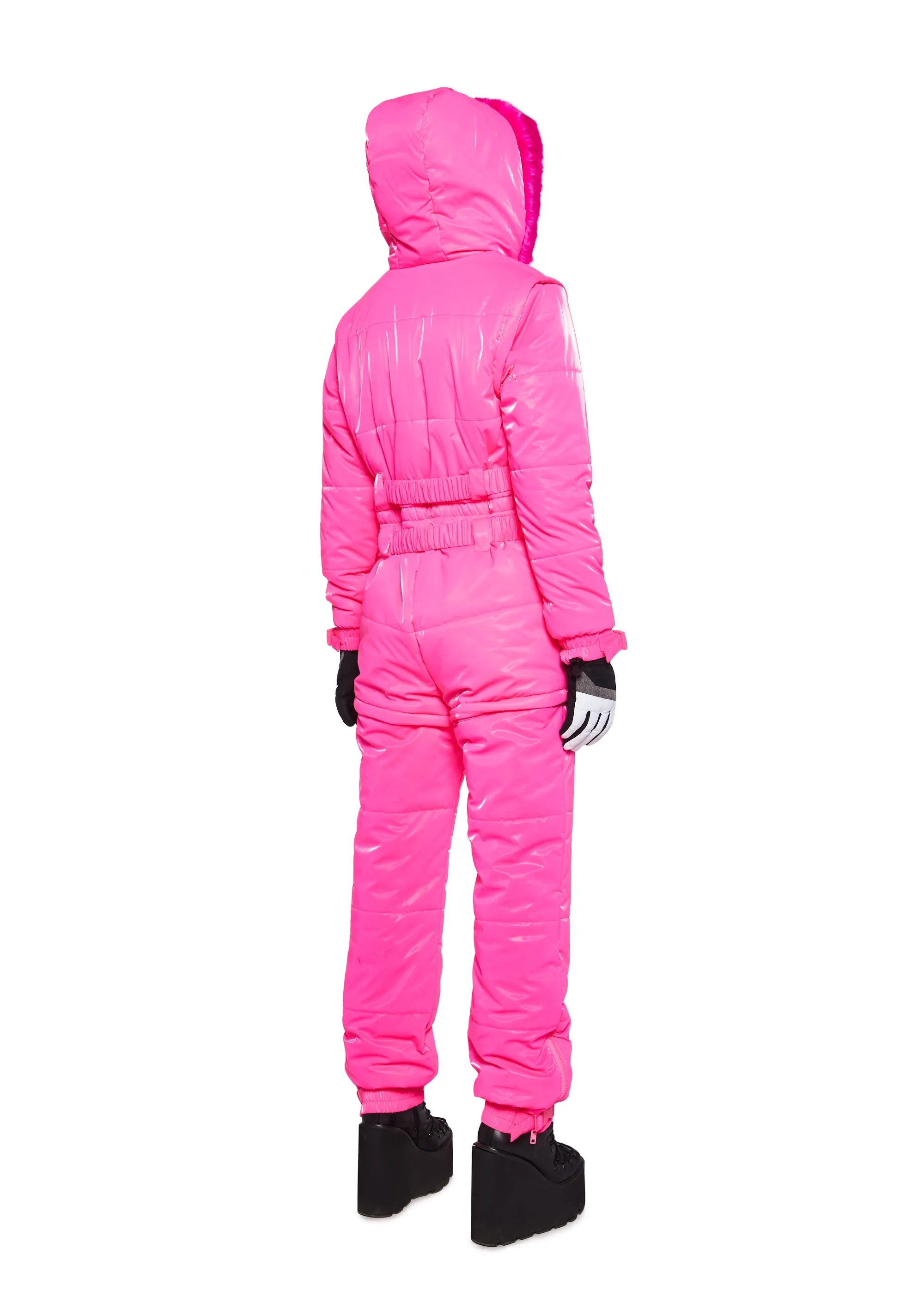 Aurora Beam Liquid Velvet Snowsuit - Pink sold by Dolls Kill product image thumbnail 5