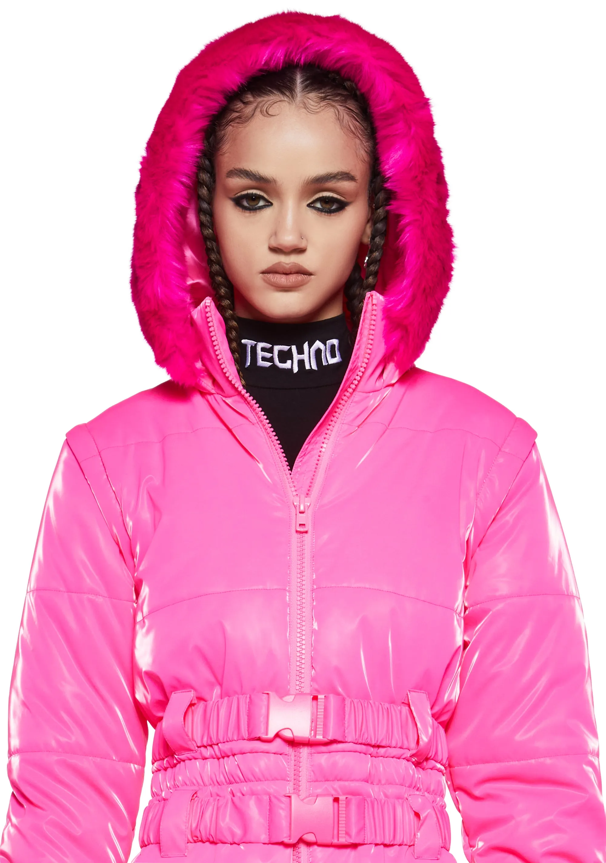 Aurora Beam Liquid Velvet Snowsuit - Pink sold by Dolls Kill product image thumbnail 3
