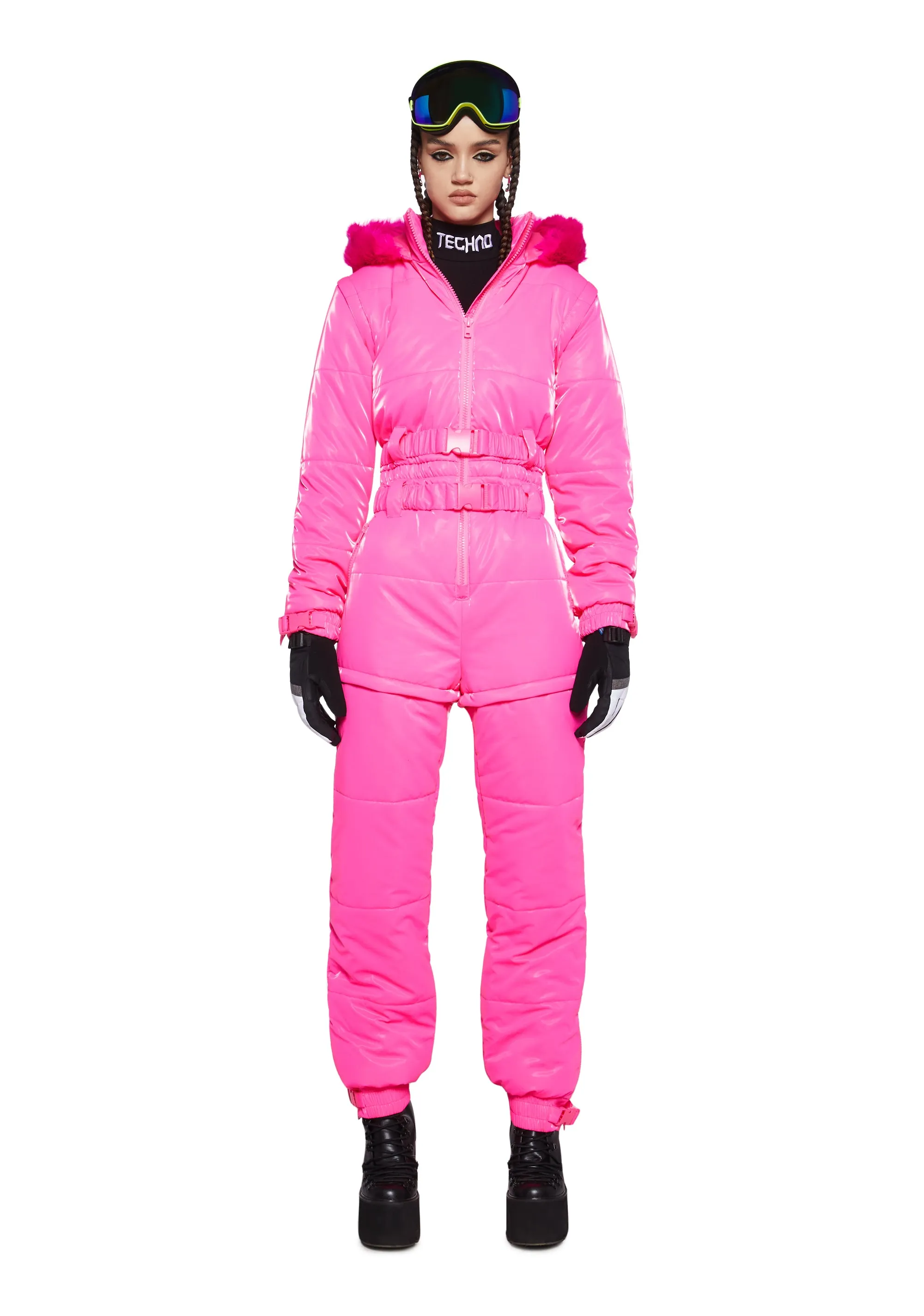Aurora Beam Liquid Velvet Snowsuit - Pink sold by Dolls Kill