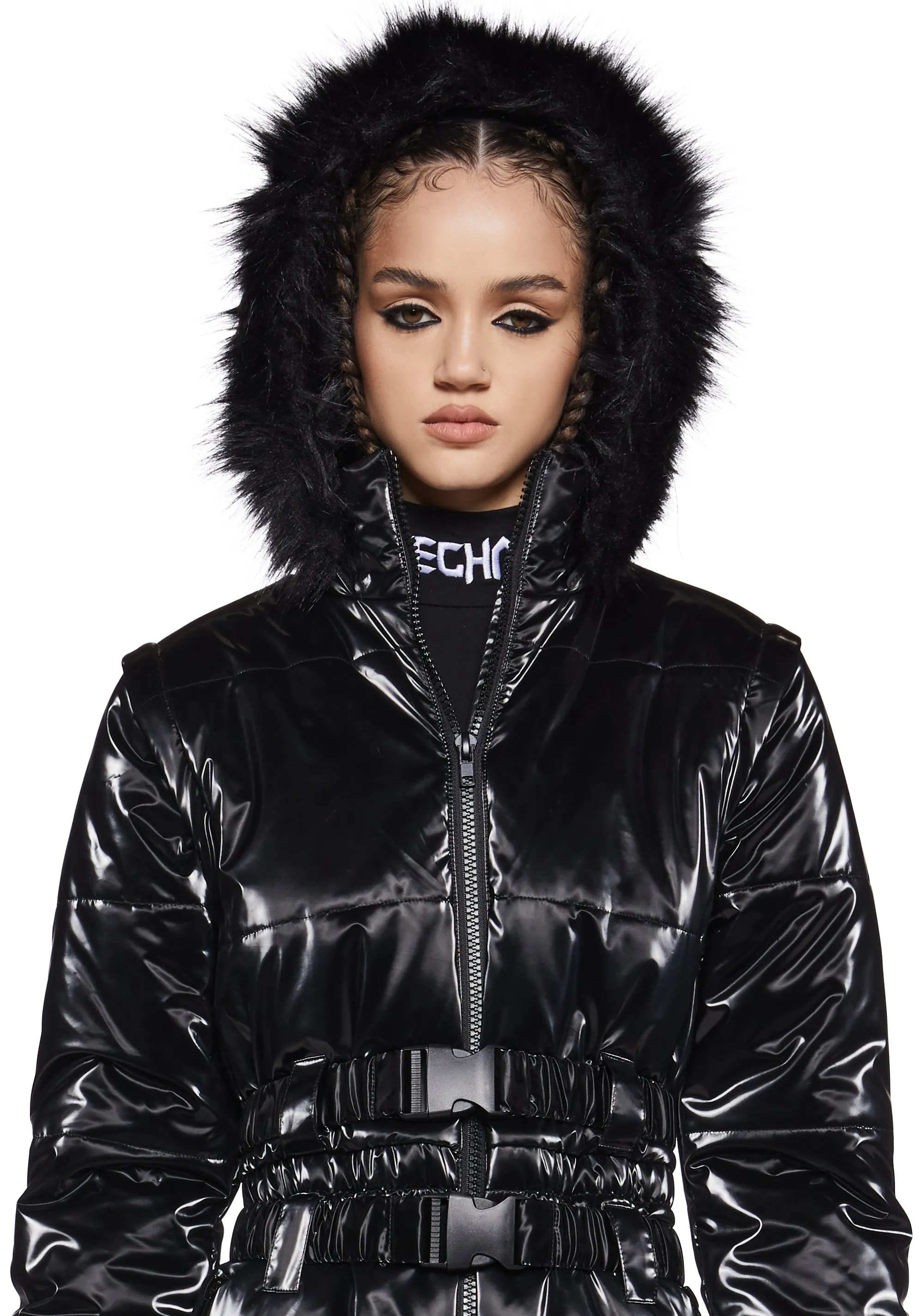 Aurora Beam Liquid Velvet Snowsuit - Black sold by Dolls Kill product image thumbnail 3