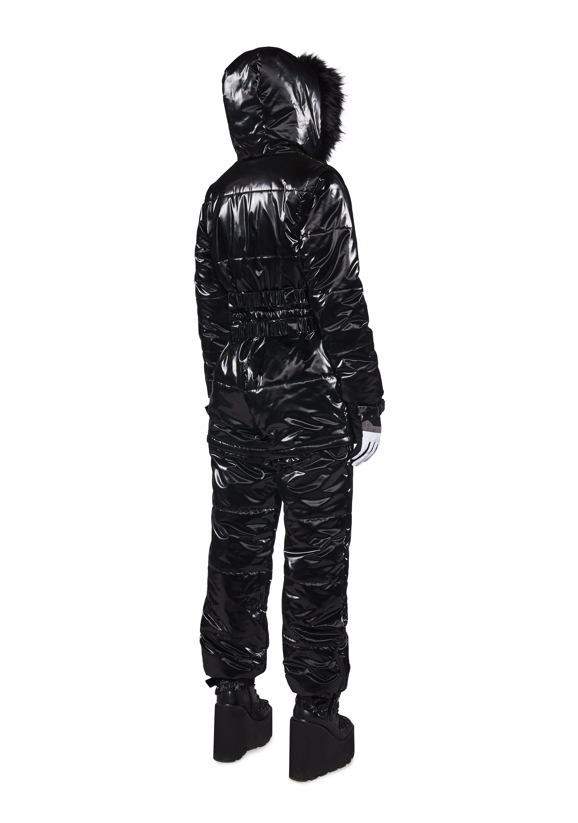 Aurora Beam Liquid Velvet Snowsuit - Black sold by Dolls Kill product image thumbnail 5