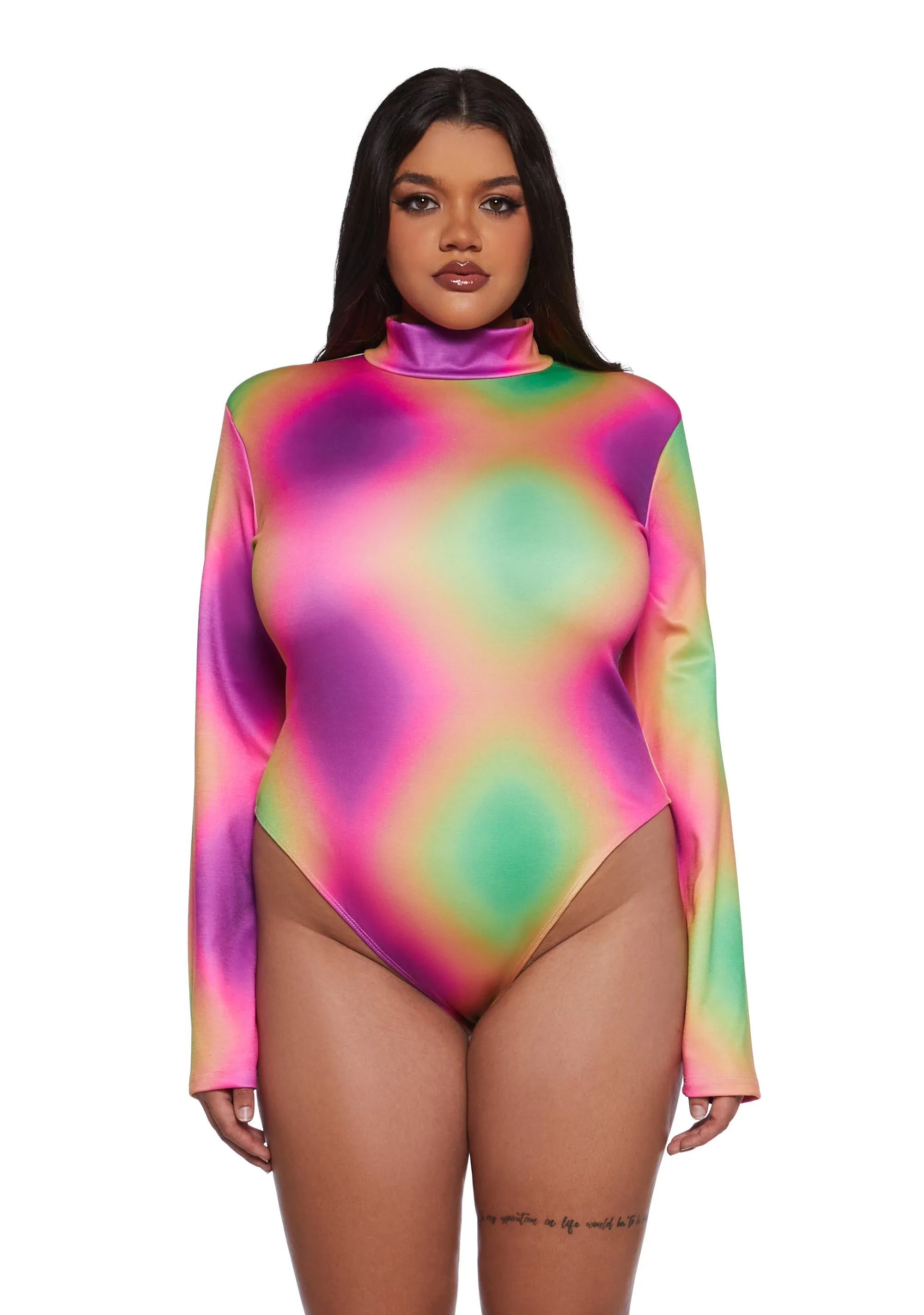 Acid Tripping Long Sleeve Bodysuit sold by Dolls Kill product image thumbnail 2