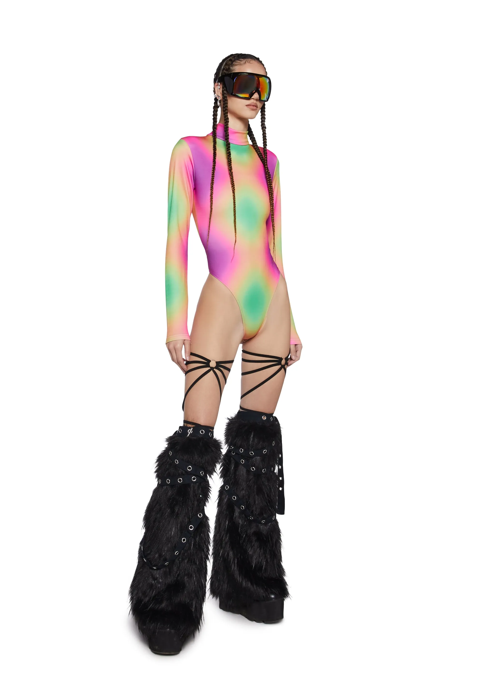 Acid Tripping Long Sleeve Bodysuit sold by Dolls Kill product image thumbnail 3
