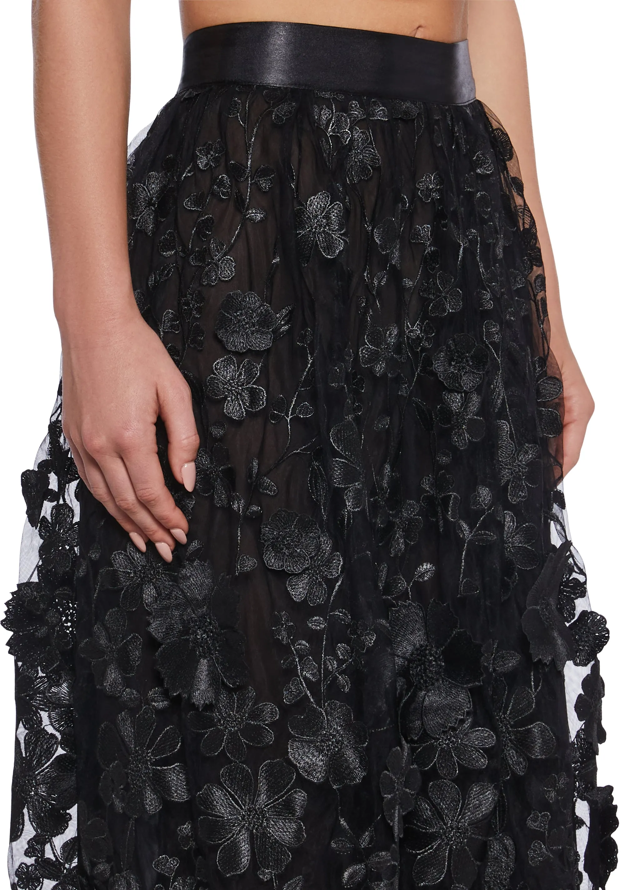 Floral Dreams Maxi Skirt - Black sold by Dolls Kill product image thumbnail 5