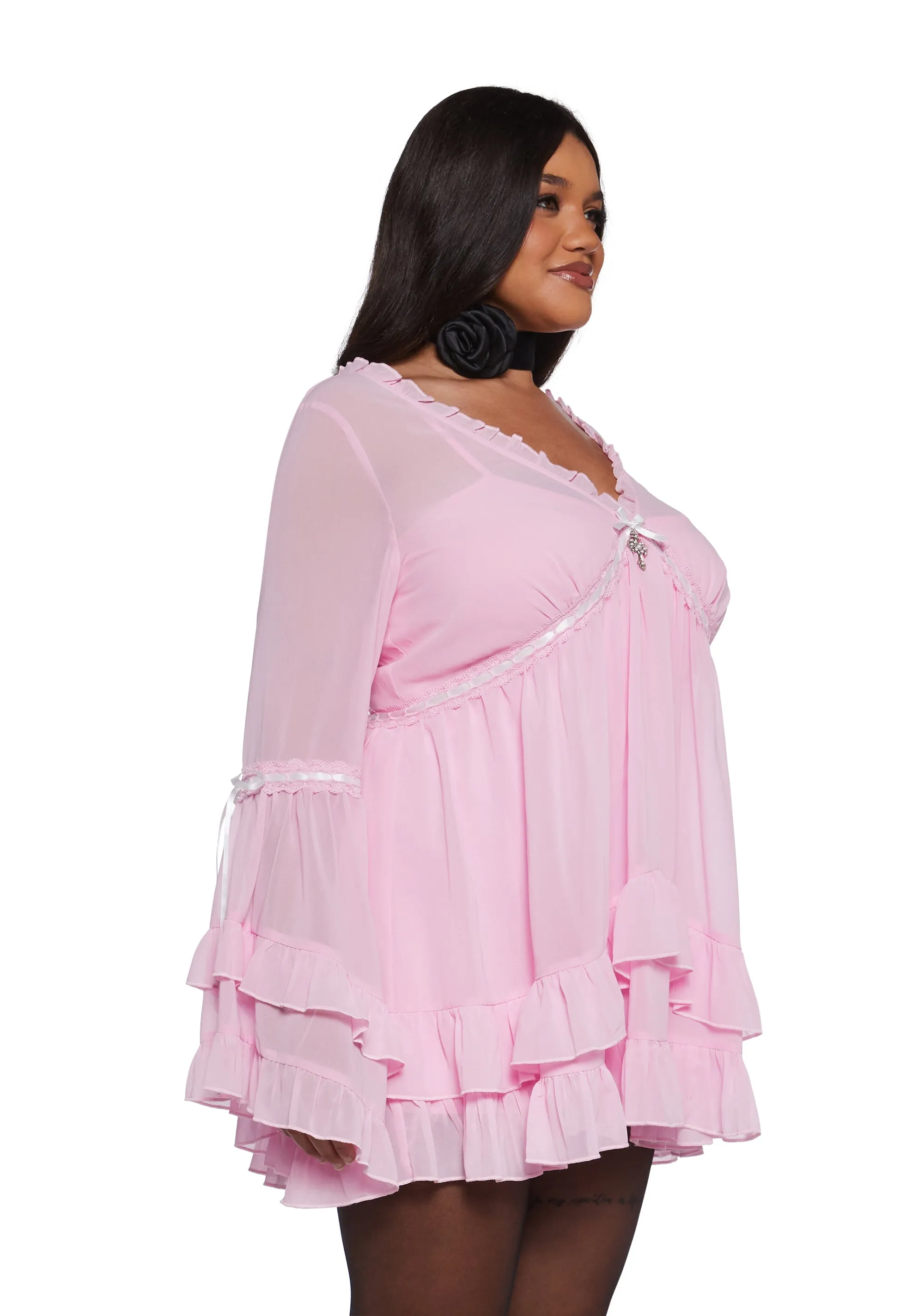 Plus Real Divinity Mini Dress - Light Pink sold by Dolls Kill product image thumbnail 3