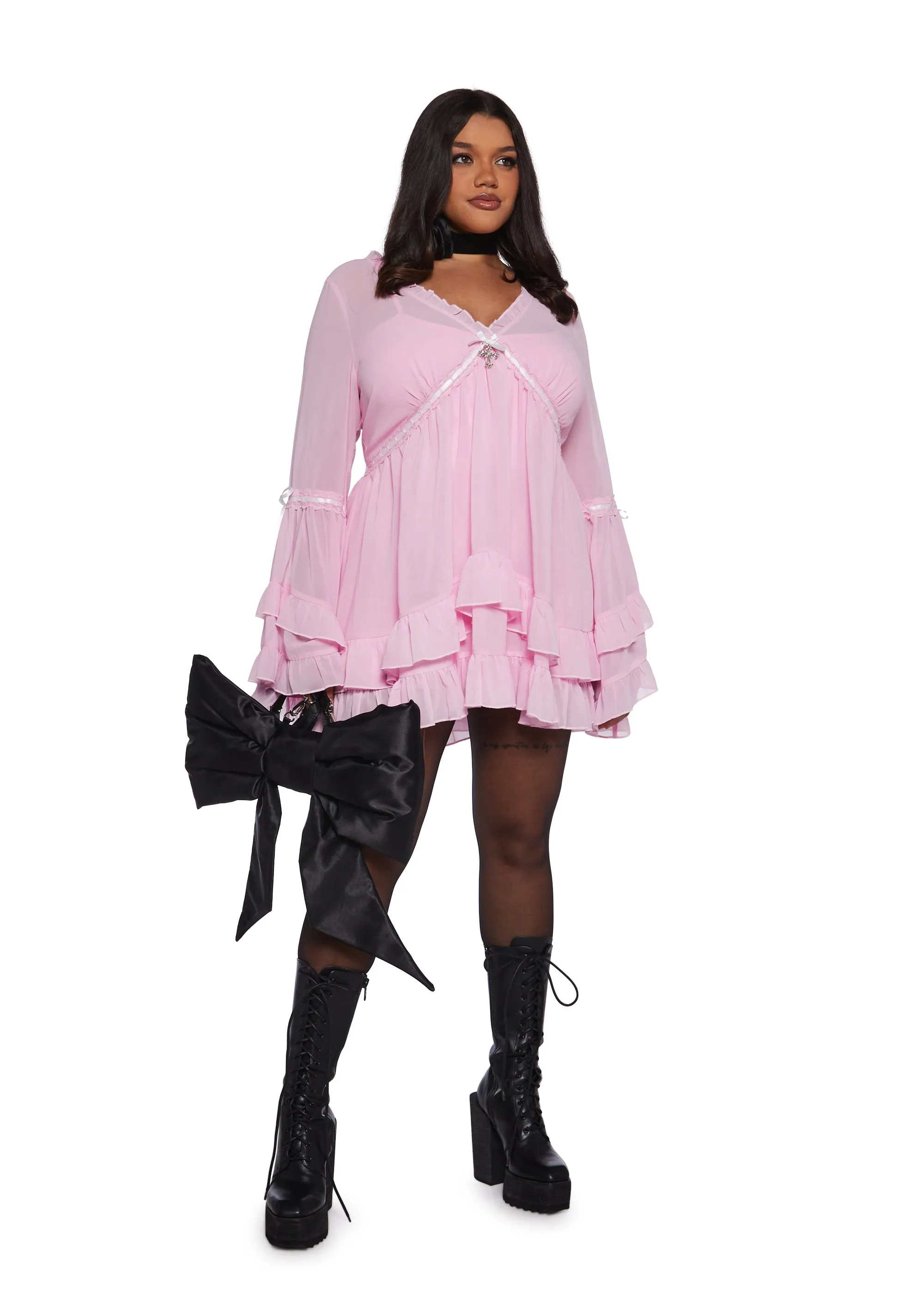 Plus Real Divinity Mini Dress - Light Pink sold by Dolls Kill product image thumbnail 2