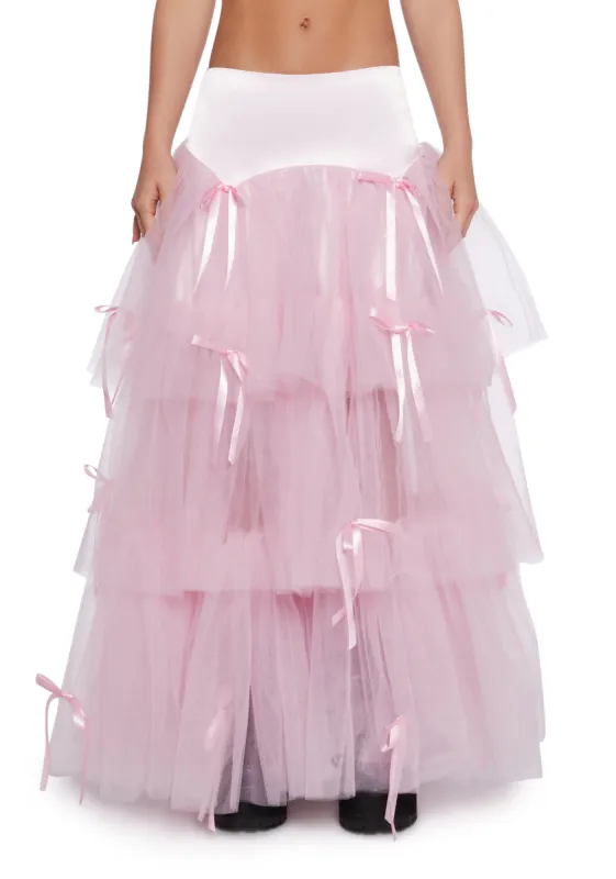 Late To The Ball Tulle Maxi Skirt sold by Dolls Kill