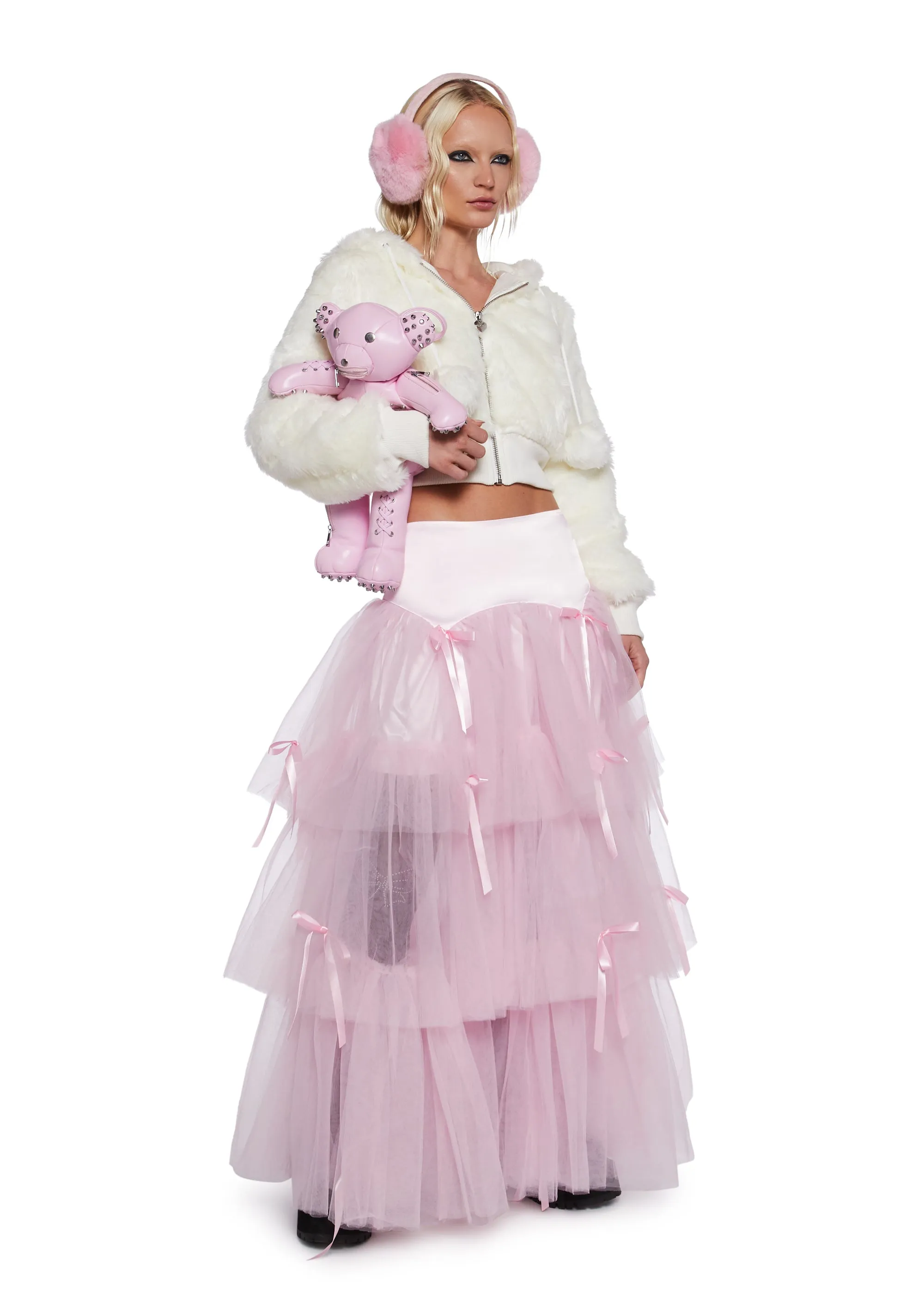 Candy Blossom Faux Fur Hoodie - Ivory sold by Dolls Kill product image thumbnail 2