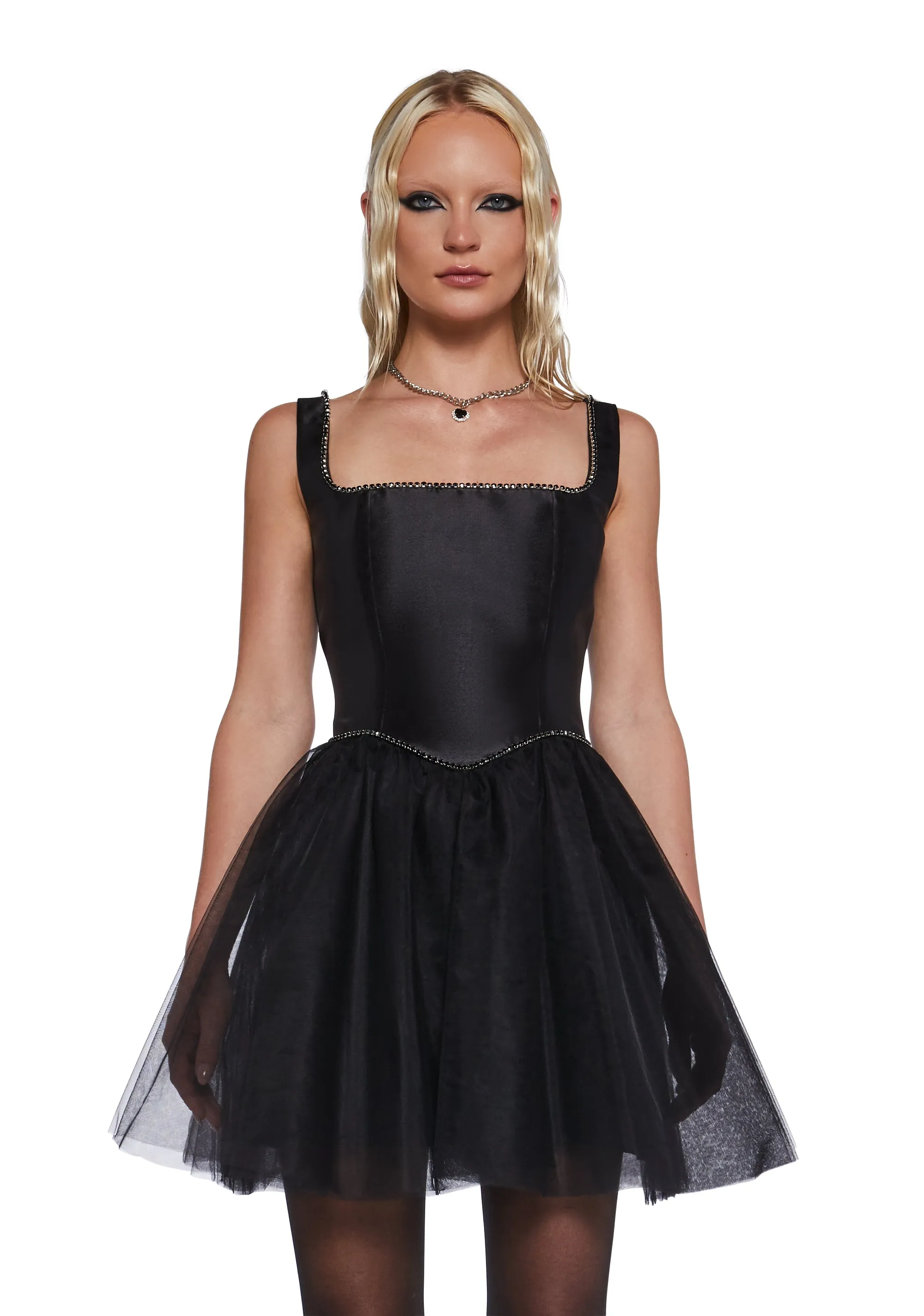Polished Pirouette Corset Dress - Black sold by Dolls Kill