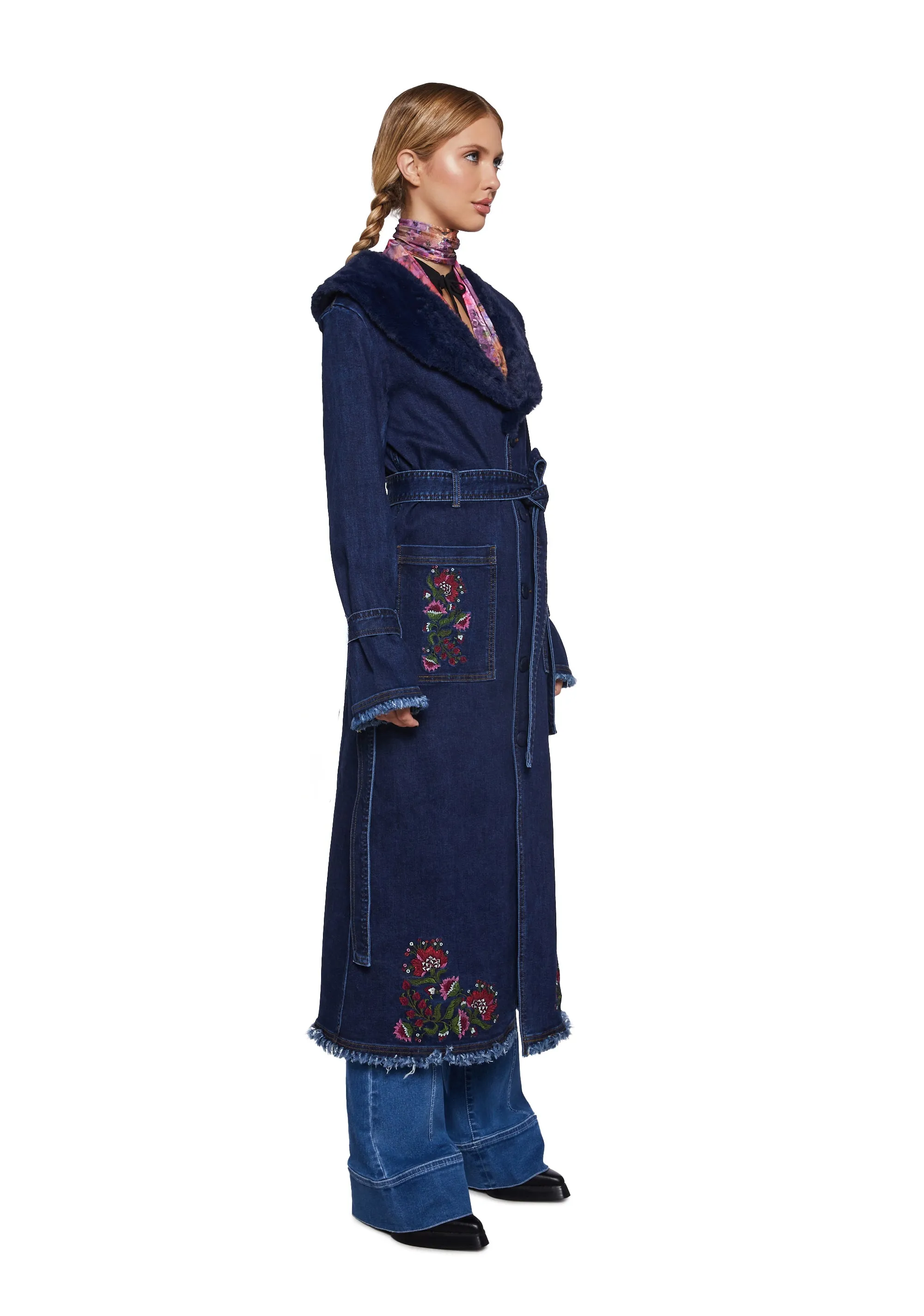 Woven Dreams Denim Trench Coat sold by Dolls Kill product image thumbnail 4