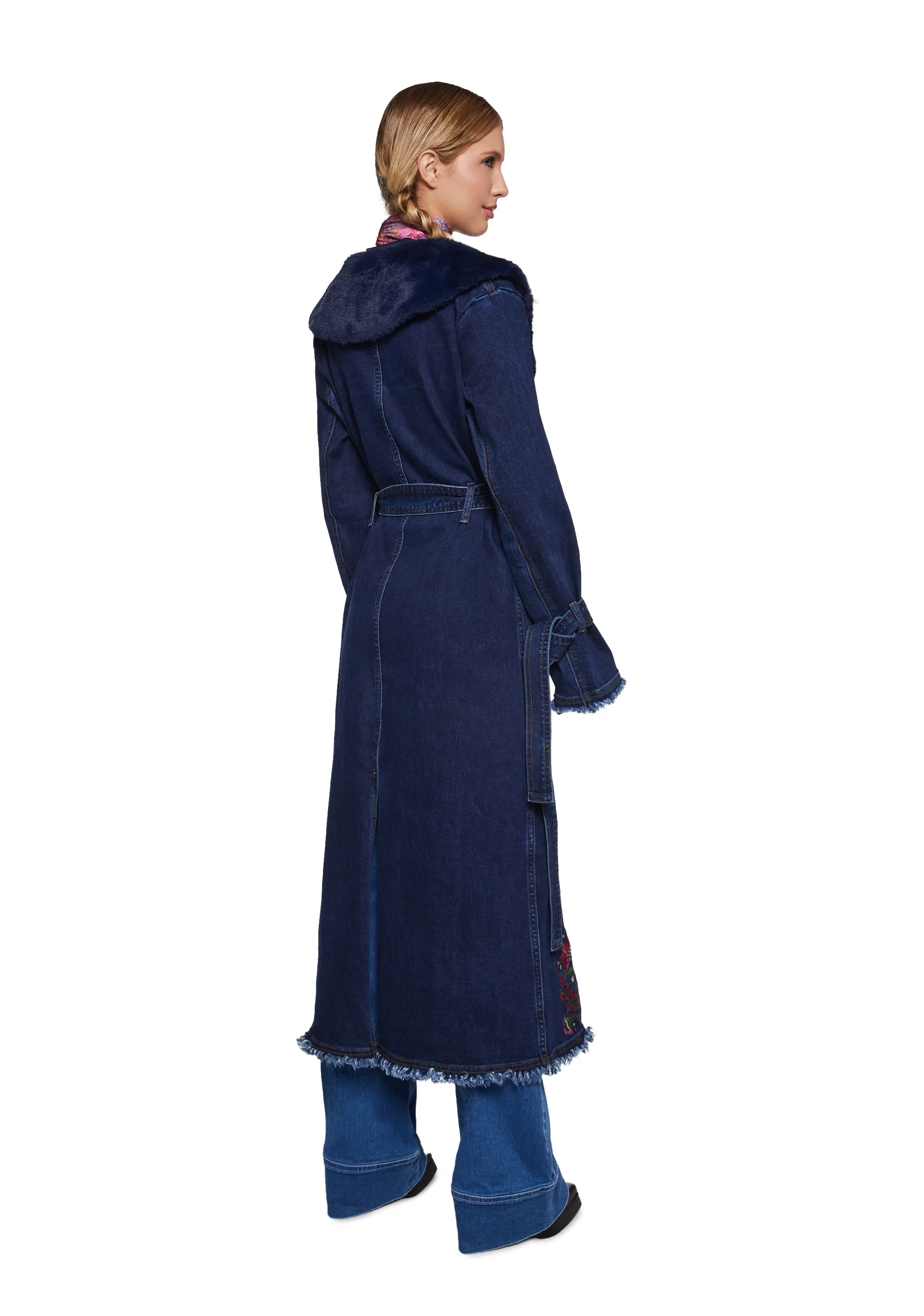 Woven Dreams Denim Trench Coat sold by Dolls Kill product image thumbnail 5