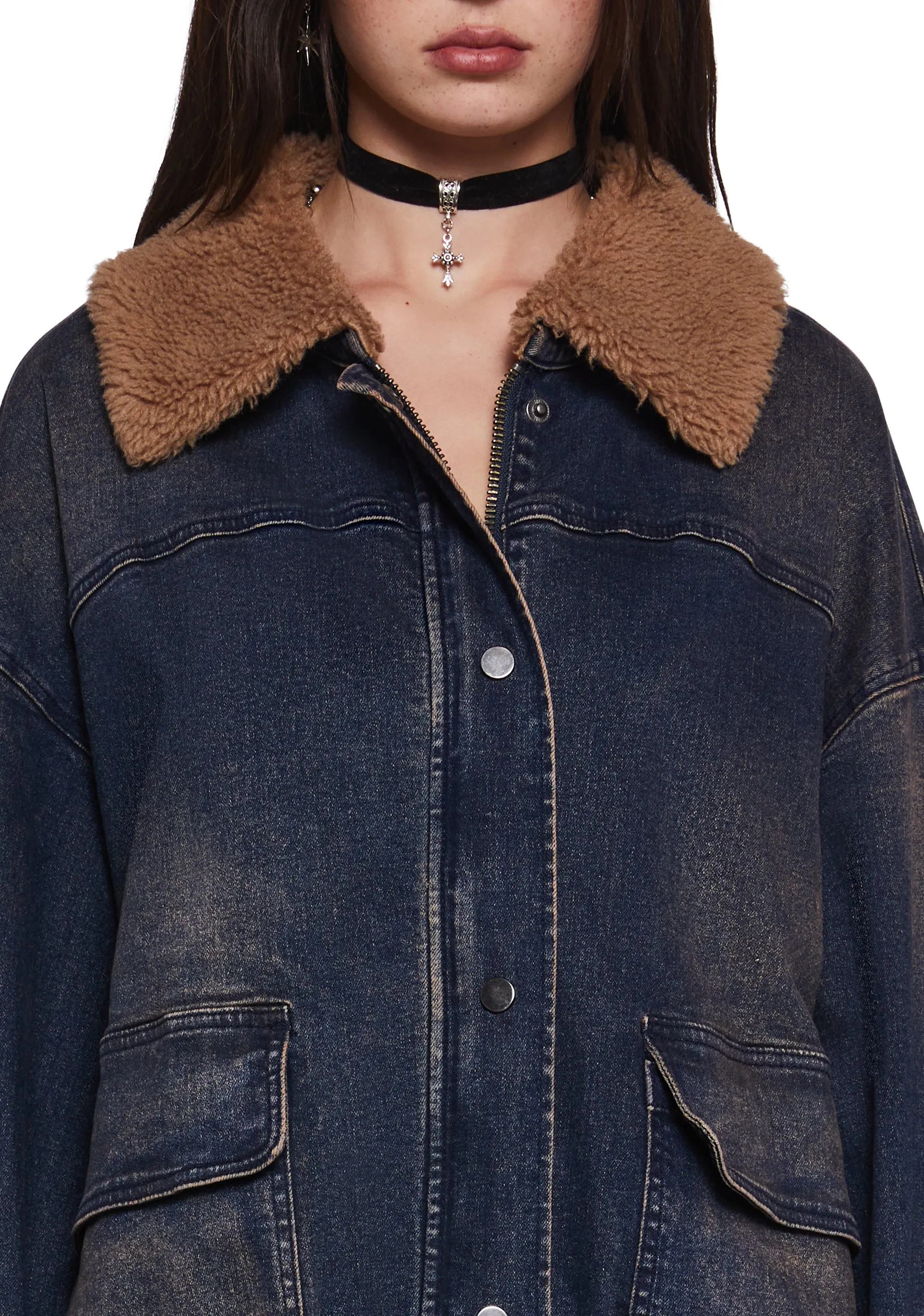 At The Diner Denim Bomber Jacket sold by Dolls Kill product image thumbnail 5