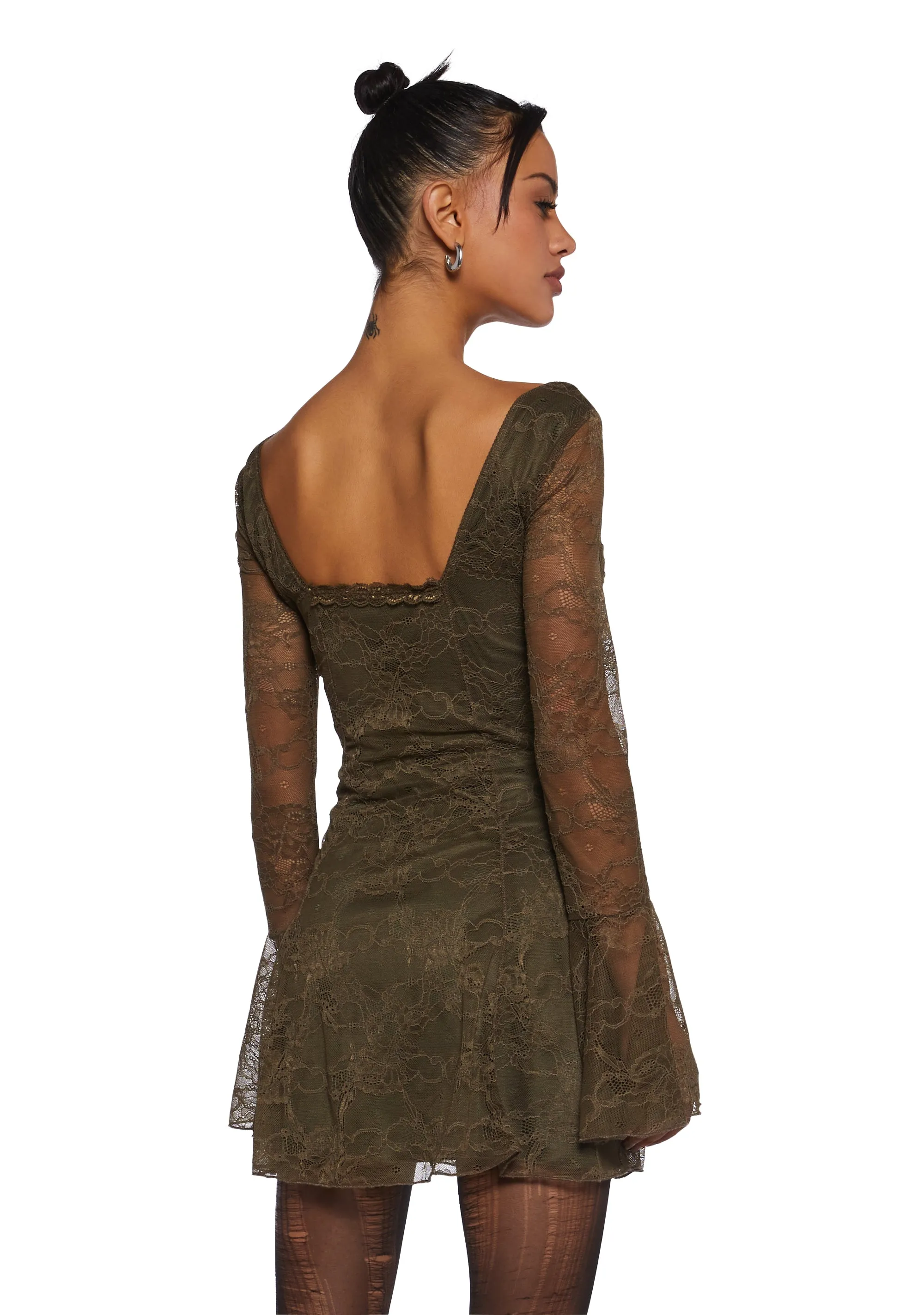 Aura Points Lace Mini Dress - Green sold by Dolls Kill product image thumbnail 5