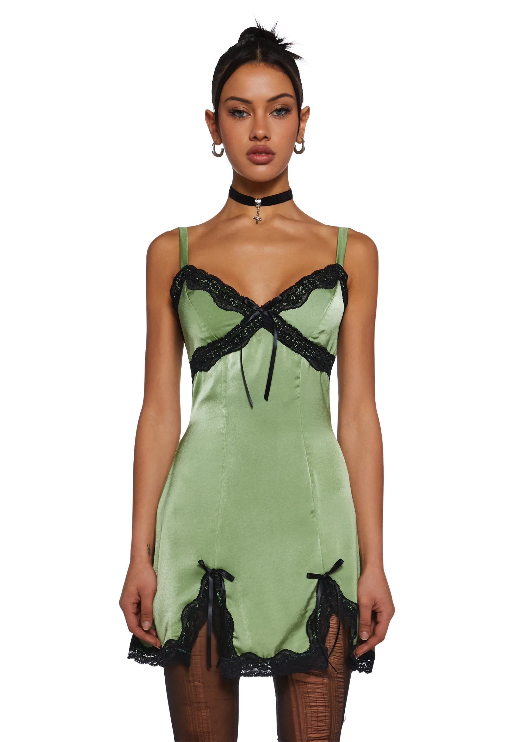 A Sorta Fairytale Slip Dress - Green sold by Dolls Kill