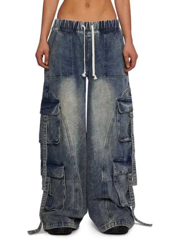 Eclectic Energy Wide Leg Cargo Pants sold by Dolls Kill