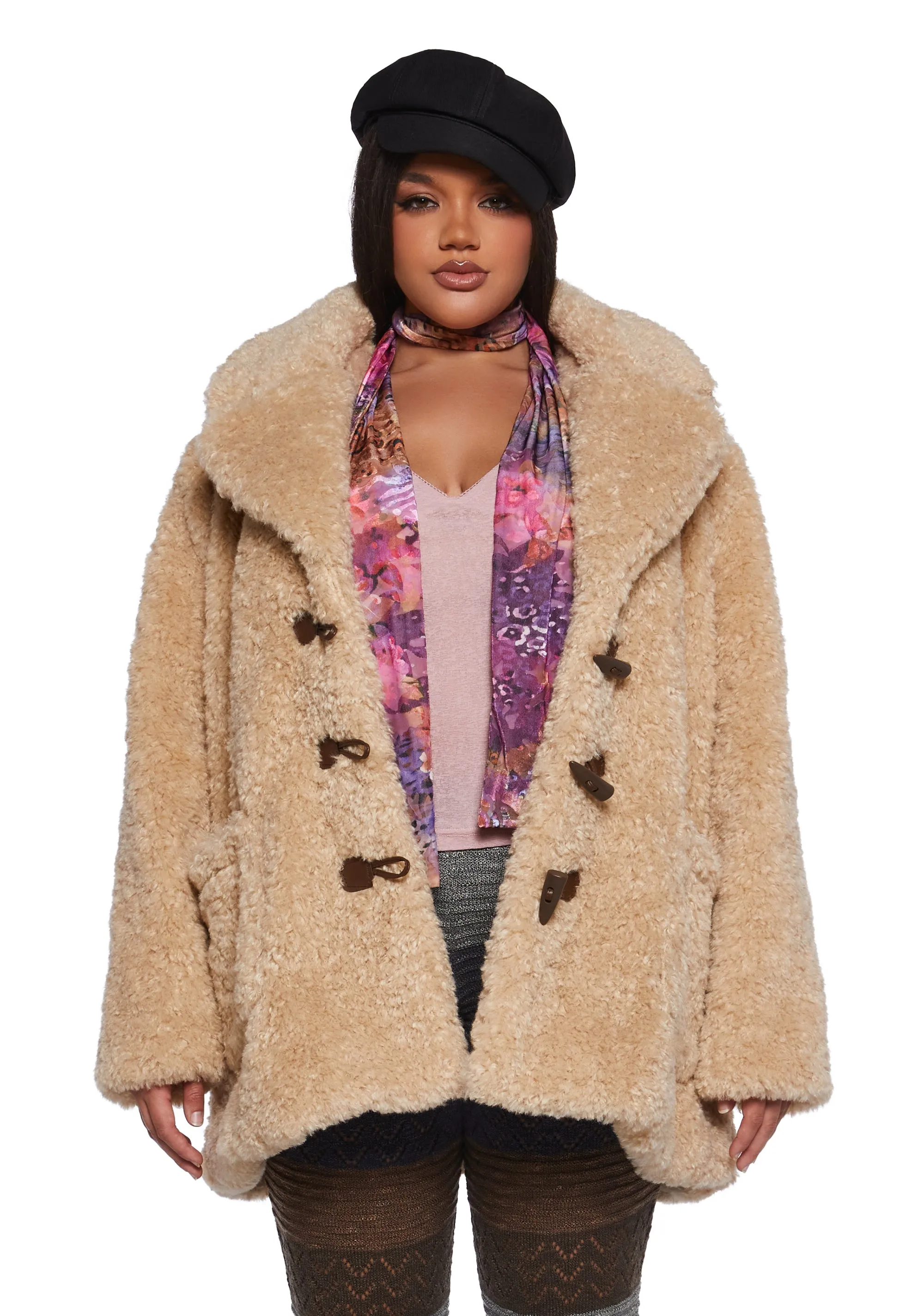 Plus Garage Band Sherpa Cropped Coat sold by Dolls Kill