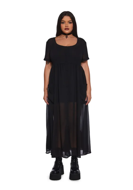 Plus Supernatural Rituals Sheer Maxi Dress sold by Dolls Kill