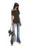 Sweet Rebellion Short Sleeve Top - Dark Green sold by Dolls Kill