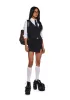 Don’t Even Go There Mini Skort - Black sold by Dolls Kill