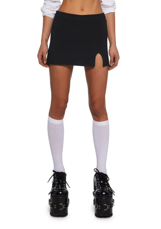 Don’t Even Go There Mini Skort - Black sold by Dolls Kill
