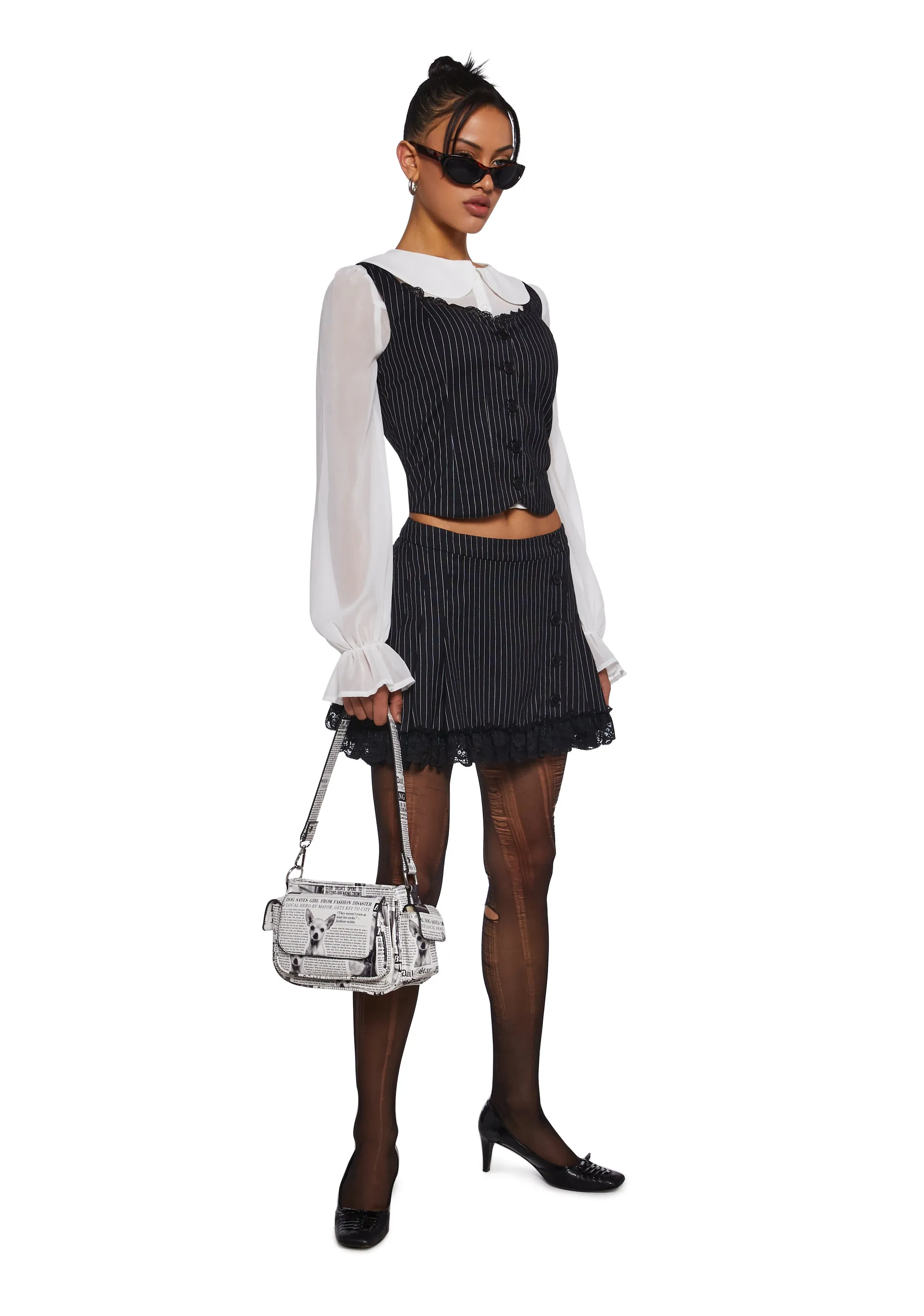 It’s Been Real Pinstripe Vest sold by Dolls Kill product image thumbnail 2