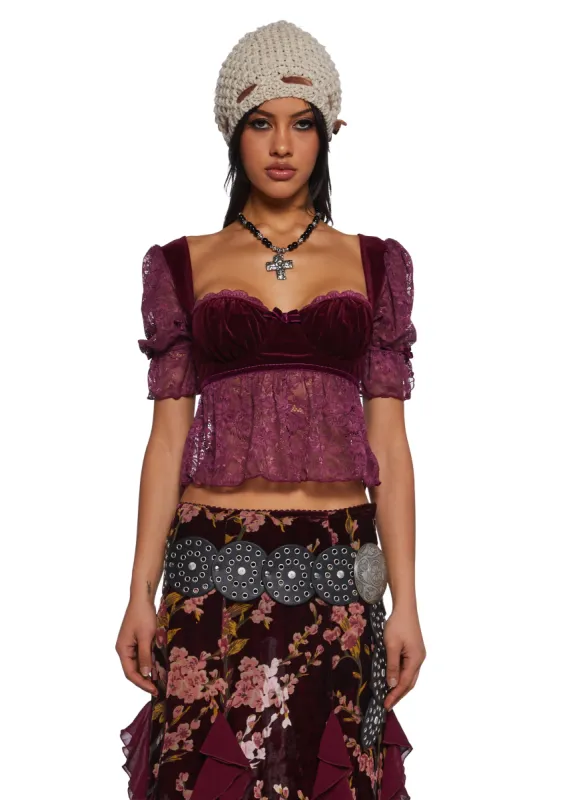 Brushfire Fairytales Velvet Top sold by Dolls Kill