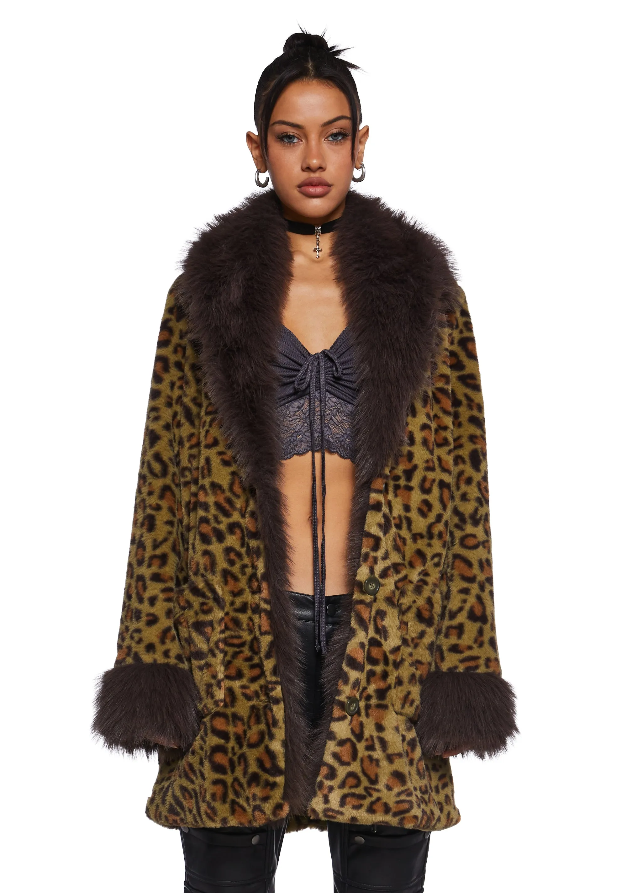Wild Aura Faux Fur Coat sold by Dolls Kill