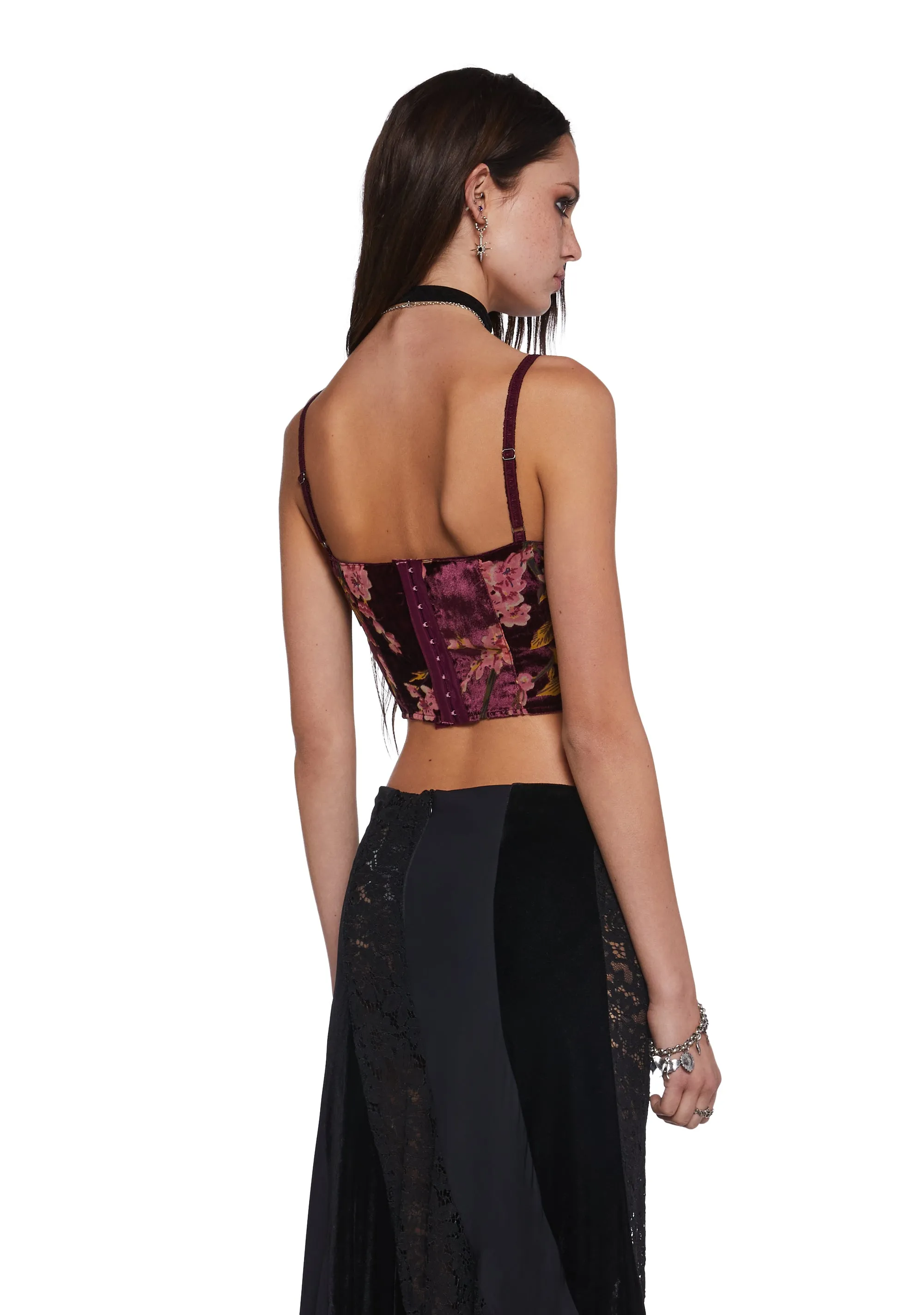 Stumbled On Sublime Corset Top - Burgundy sold by Dolls Kill product image thumbnail 4