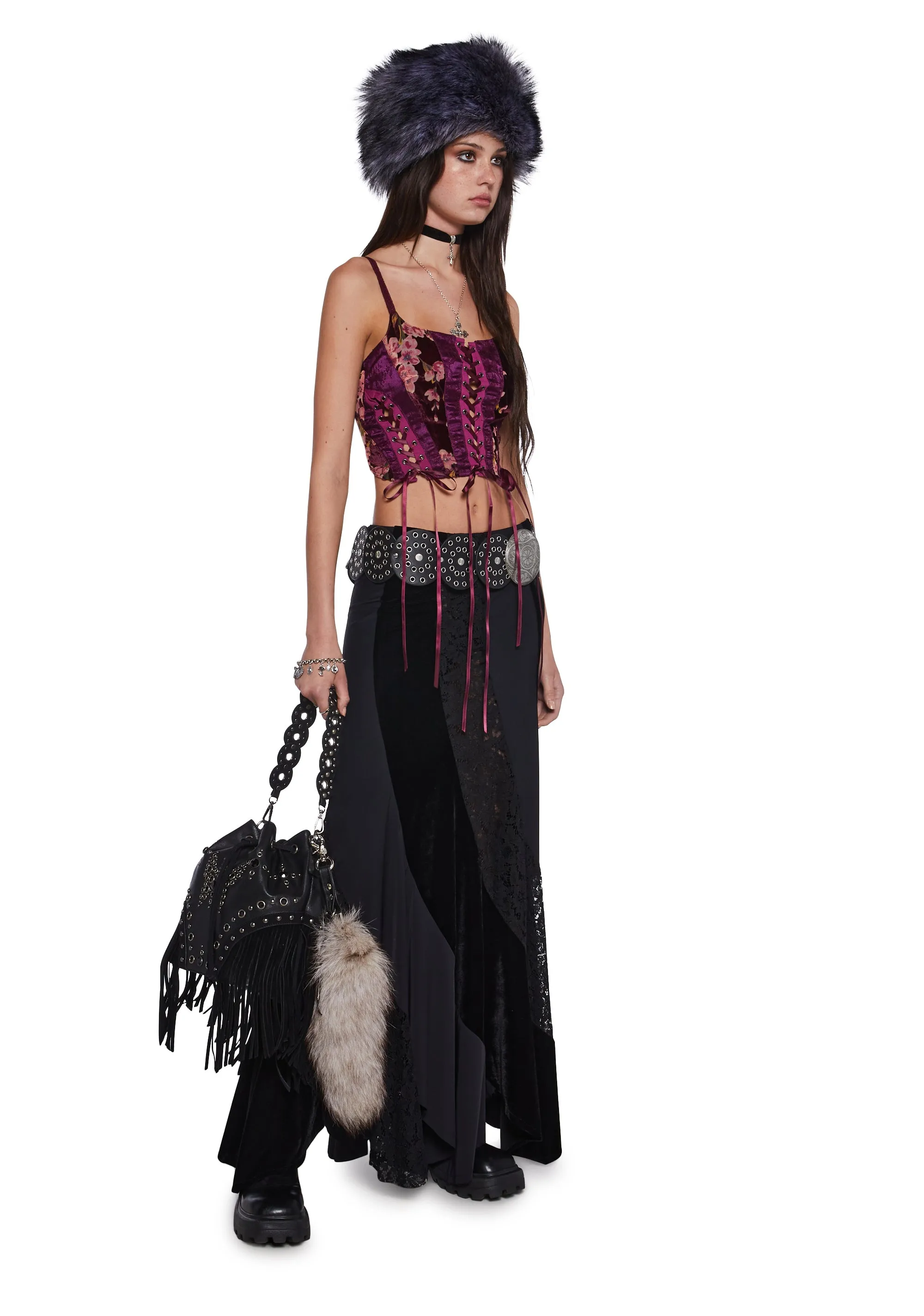 Stumbled On Sublime Corset Top - Burgundy sold by Dolls Kill product image thumbnail 2