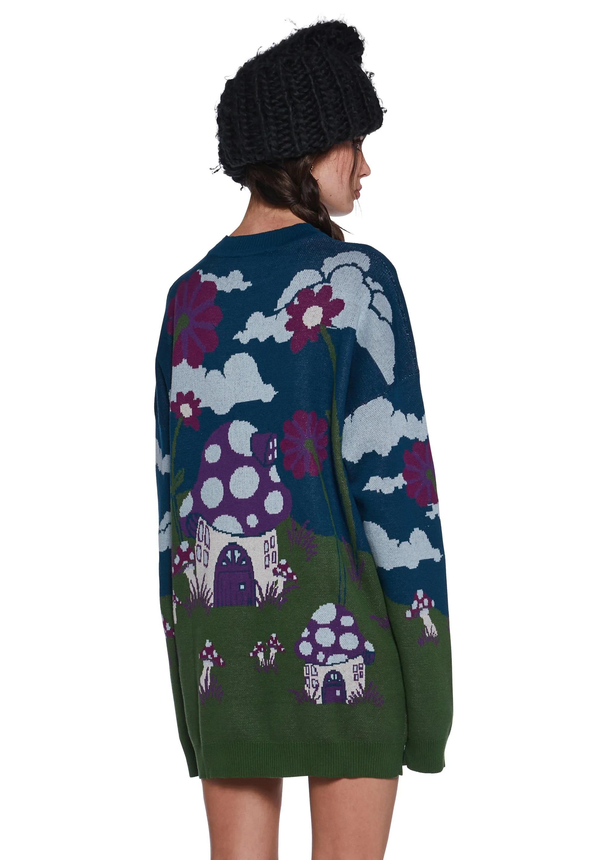 Magic Daze Knit Sweater - Dark Blue sold by Dolls Kill product image thumbnail 5