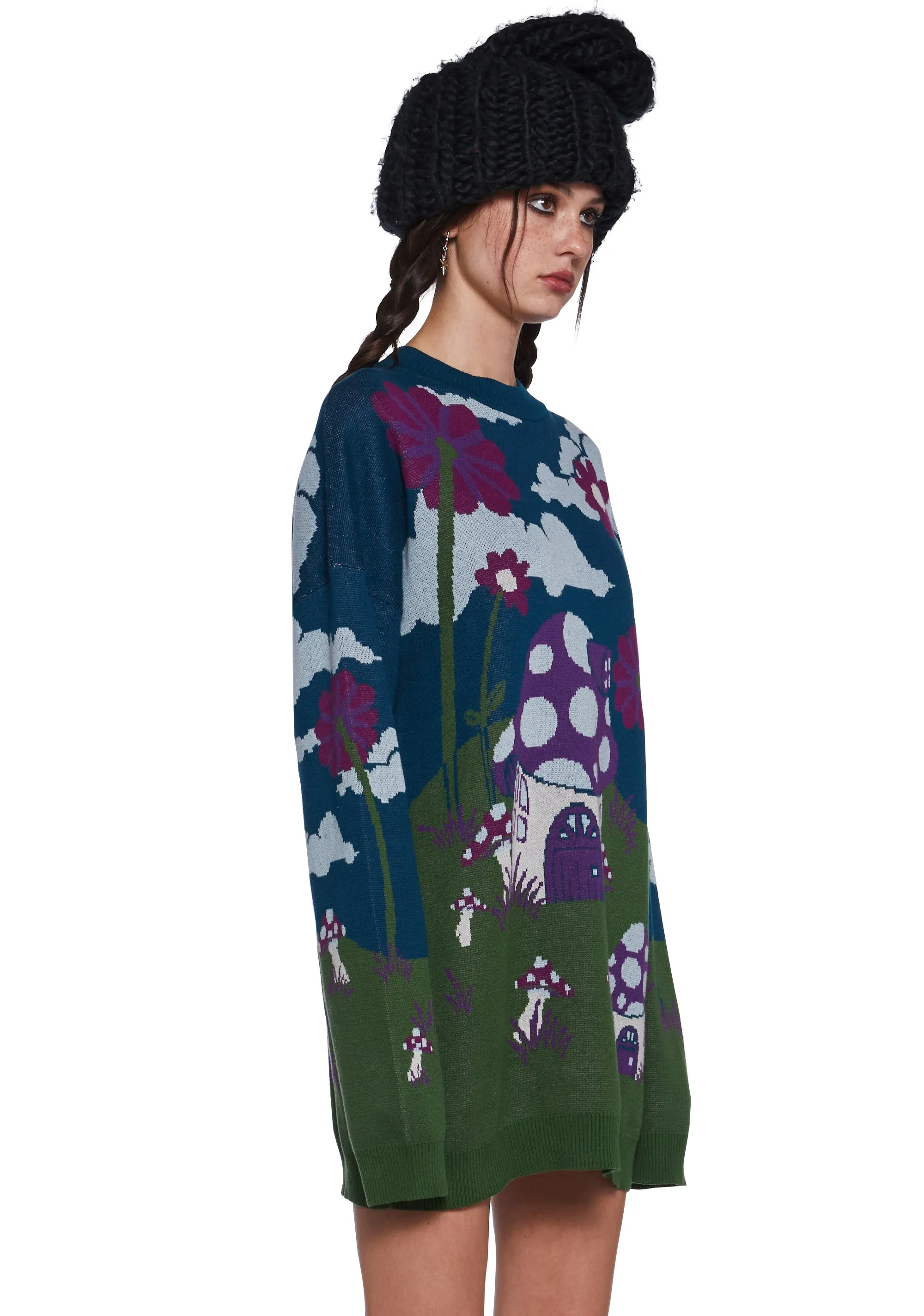 Magic Daze Knit Sweater - Dark Blue sold by Dolls Kill product image thumbnail 4